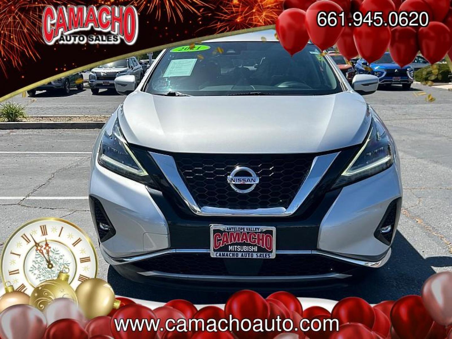 2021 SILVER Nissan Murano (5N1AZ2BJXMC) with an V6 3.5 Liter engine, Automatic Xtronic CVT transmission, located at 412 Auto Vista Drive, Palmdale, CA, 93551, (661) 945-0620, 34.592636, -118.136681 - Photo#1