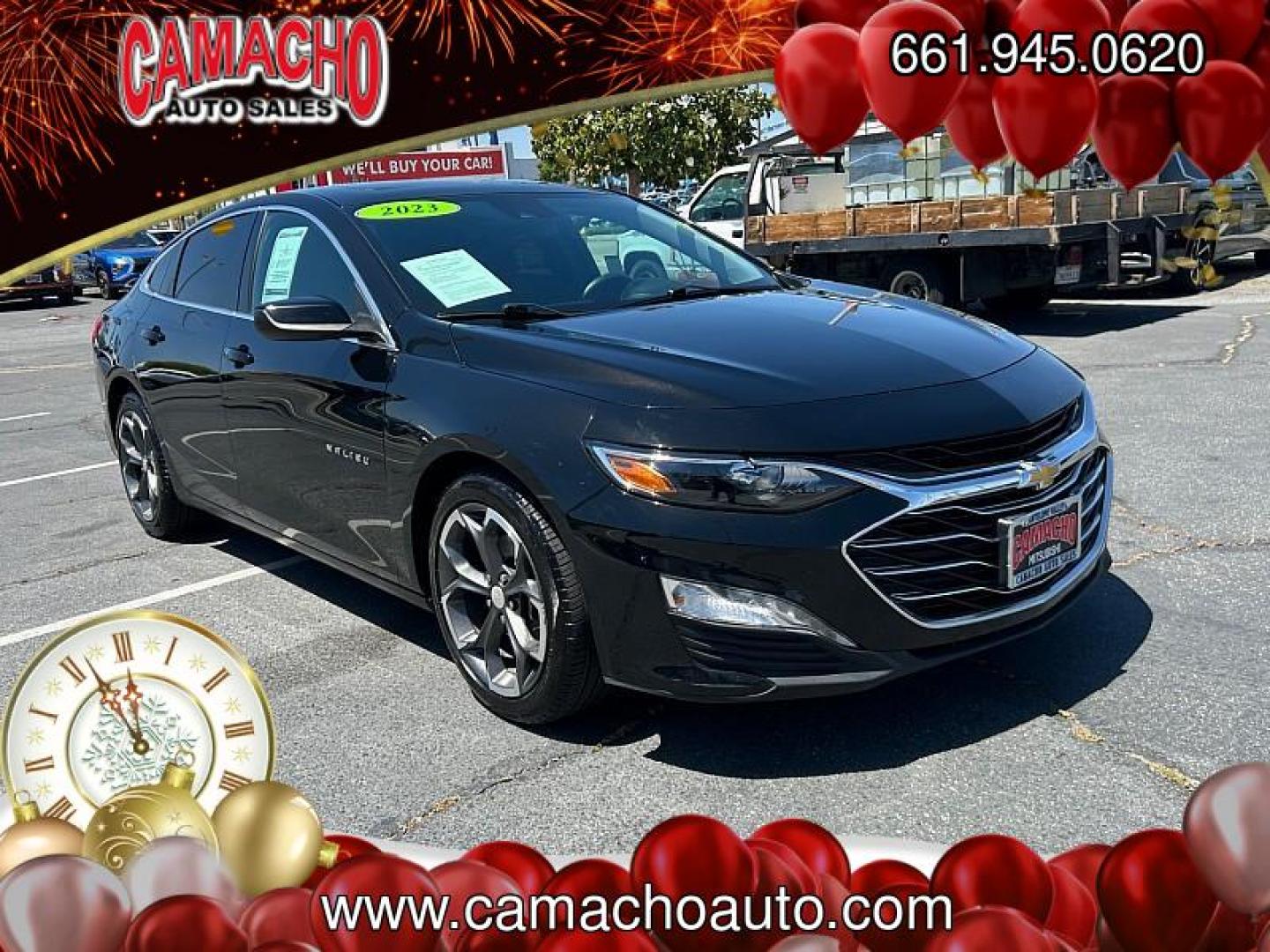 2023 BLACK Chevrolet Malibu (1G1ZD5ST1PF) with an 4-Cyl Turbo 1.5 Liter engine, Automatic CVT transmission, located at 412 Auto Vista Drive, Palmdale, CA, 93551, (661) 945-0620, 34.592636, -118.136681 - Photo#0