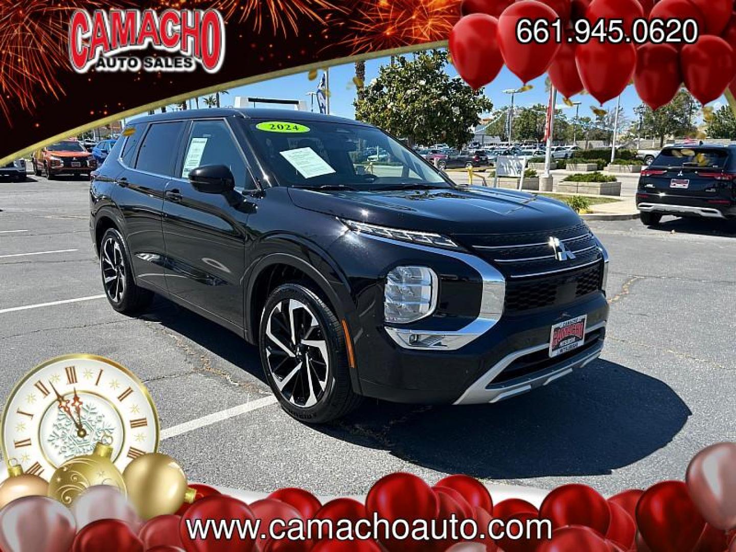 2024 BLACK Mitsubishi Outlander (JA4J3VA85RZ) with an 4-Cyl 2.5 Liter engine, Automatic CVT transmission, located at 412 Auto Vista Drive, Palmdale, CA, 93551, (661) 945-0620, 34.592636, -118.136681 - Photo#0