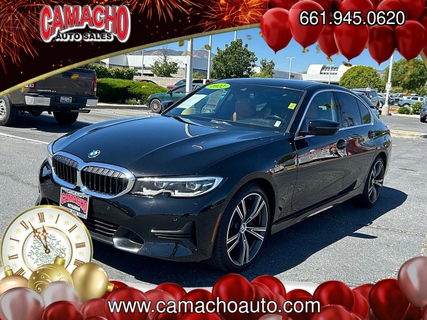 2022 BLACK BMW 3 Series (3MW5R1J06N8) with an 4-Cyl Turbo 2.0 Liter engine, Automatic 8-Spd Sport w/Sport transmission, located at 412 Auto Vista Drive, Palmdale, CA, 93551, (661) 945-0620, 34.592636, -118.136681 - Photo#2