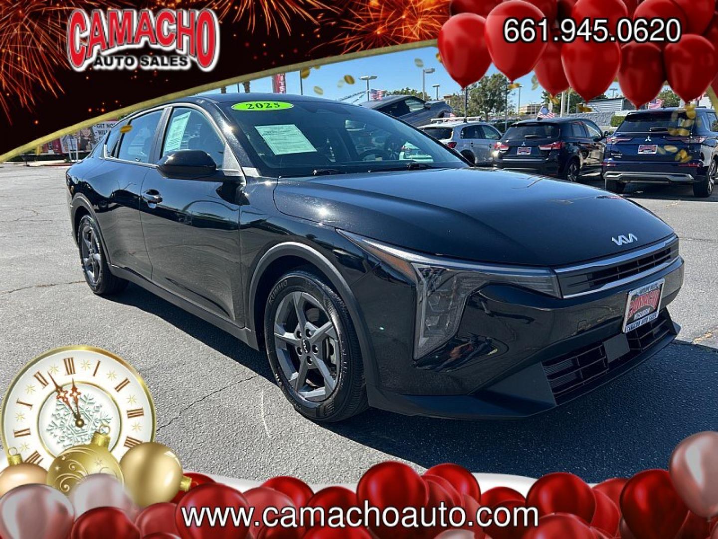 2025 black Kia K4 (3KPFT4DEXSE) with an 4-Cyl 2.0 Liter engine, Automatic IVT transmission, located at 412 Auto Vista Drive, Palmdale, CA, 93551, (661) 945-0620, 34.592636, -118.136681- Photo#0
