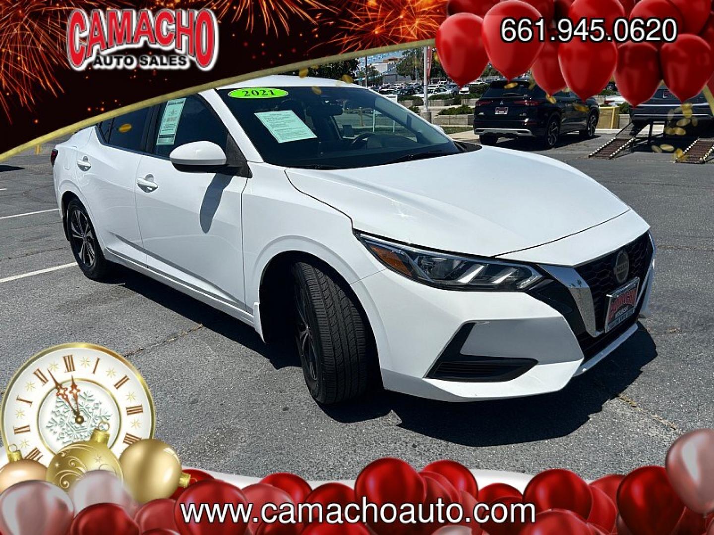 2021 WHITE Nissan Sentra (3N1AB8CV1MY) with an 4-Cyl 2.0 Liter engine, Automatic CVT w/Xtronic transmission, located at 412 Auto Vista Drive, Palmdale, CA, 93551, (661) 945-0620, 34.592636, -118.136681 - Photo#0