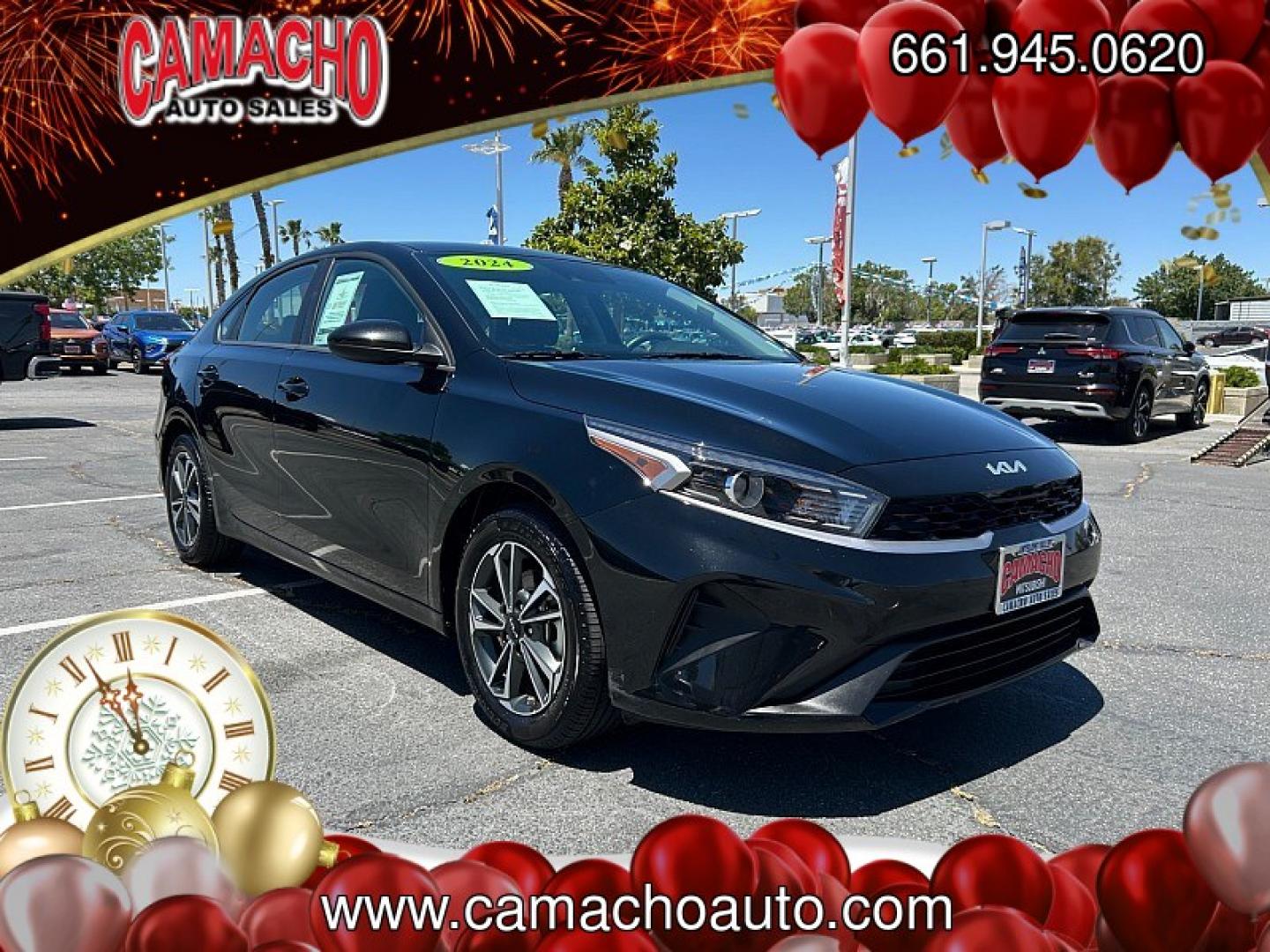 2024 BLACK Kia Forte (3KPF24AD3RE) with an 4-Cyl 2.0 Liter engine, Automatic IVT transmission, located at 412 Auto Vista Drive, Palmdale, CA, 93551, (661) 945-0620, 34.592636, -118.136681 - Photo#0