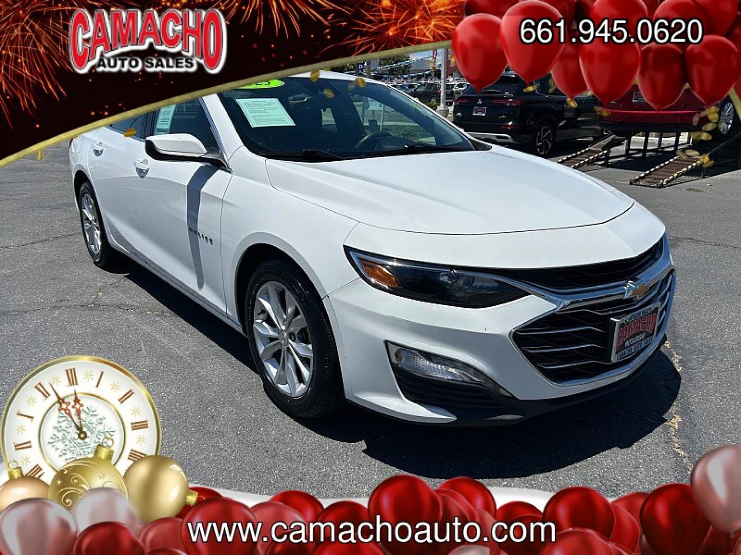 2023 WHITE Chevrolet Malibu (1G1ZD5ST6PF) with an 4-Cyl Turbo 1.5 Liter engine, Automatic CVT transmission, located at 412 Auto Vista Drive, Palmdale, CA, 93551, (661) 945-0620, 34.592636, -118.136681- Photo#1