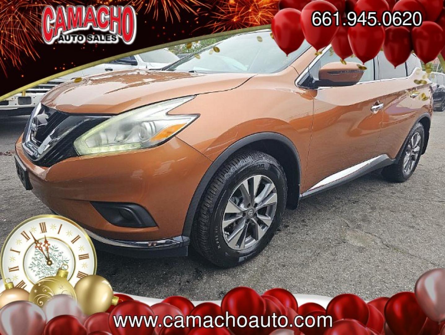 2016 ORANGE Nissan Murano (5N1AZ2MG9GN) with an V6 3.5 Liter engine, Automatic Xtronic CVT transmission, located at 412 Auto Vista Drive, Palmdale, CA, 93551, (661) 945-0620, 34.592636, -118.136681 - Photo#0
