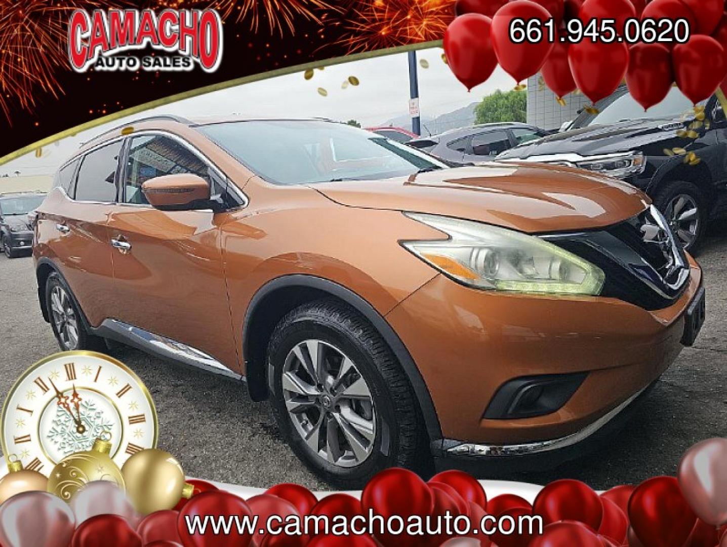 2016 ORANGE Nissan Murano (5N1AZ2MG9GN) with an V6 3.5 Liter engine, Automatic Xtronic CVT transmission, located at 412 Auto Vista Drive, Palmdale, CA, 93551, (661) 945-0620, 34.592636, -118.136681 - Photo#1