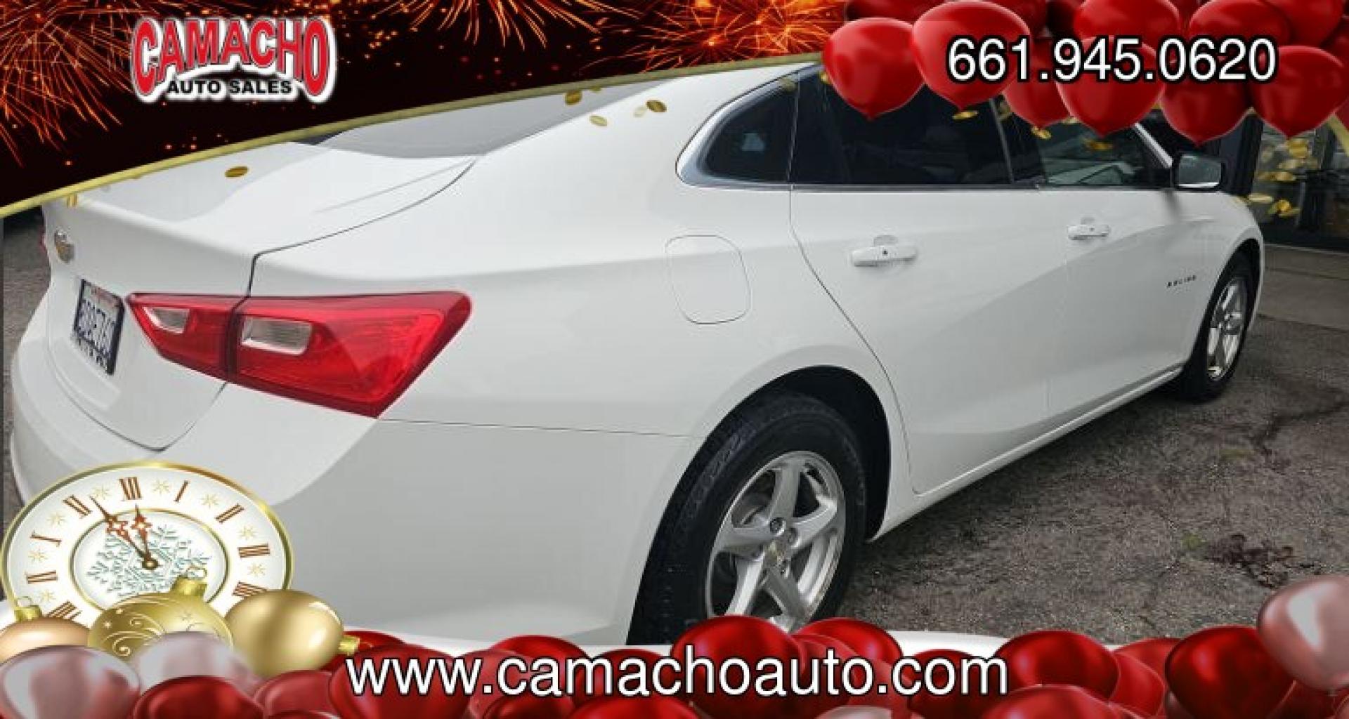 2018 WHITE Chevrolet Malibu (1G1ZC5ST4JF) with an 4-Cyl Turbo 1.5 Liter engine, Automatic 6-Spd transmission, located at 412 Auto Vista Drive, Palmdale, CA, 93551, (661) 945-0620, 34.592636, -118.136681 - Photo#1