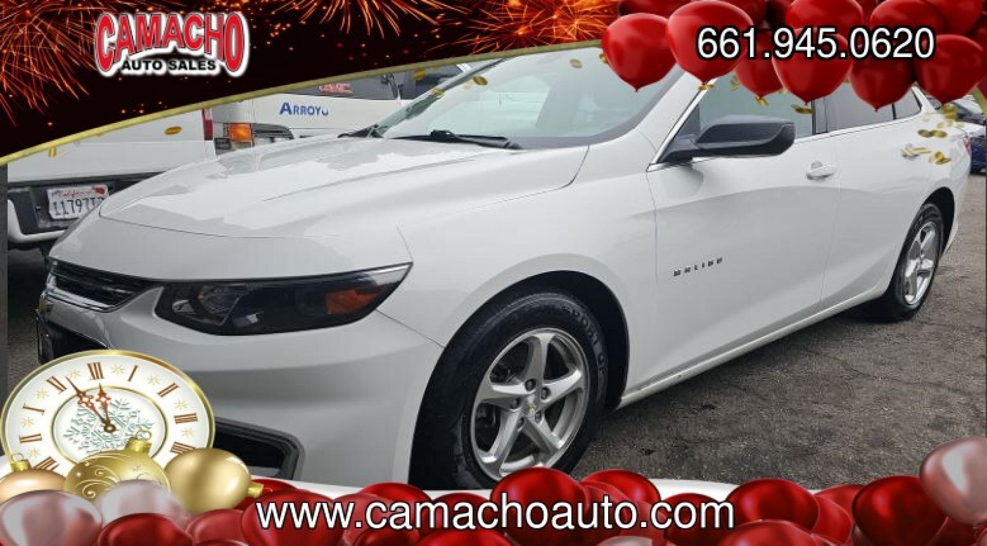 2018 WHITE Chevrolet Malibu (1G1ZC5ST4JF) with an 4-Cyl Turbo 1.5 Liter engine, Automatic 6-Spd transmission, located at 412 Auto Vista Drive, Palmdale, CA, 93551, (661) 945-0620, 34.592636, -118.136681 - Photo#2