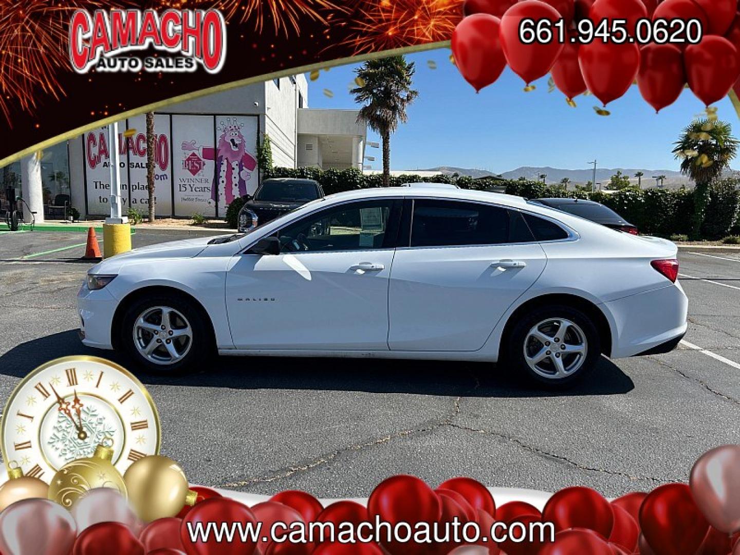 2018 WHITE Chevrolet Malibu (1G1ZC5ST4JF) with an 4-Cyl Turbo 1.5 Liter engine, Automatic 6-Spd transmission, located at 412 Auto Vista Drive, Palmdale, CA, 93551, (661) 945-0620, 34.592636, -118.136681- Photo#5