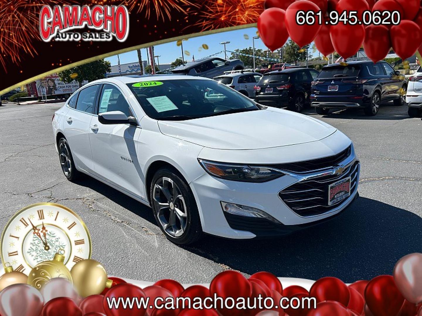 2024 WHITE Chevrolet Malibu (1G1ZD5STXRF) with an 4-Cyl Turbo 1.5 Liter engine, Automatic CVT transmission, located at 412 Auto Vista Drive, Palmdale, CA, 93551, (661) 945-0620, 34.592636, -118.136681 - Photo#1