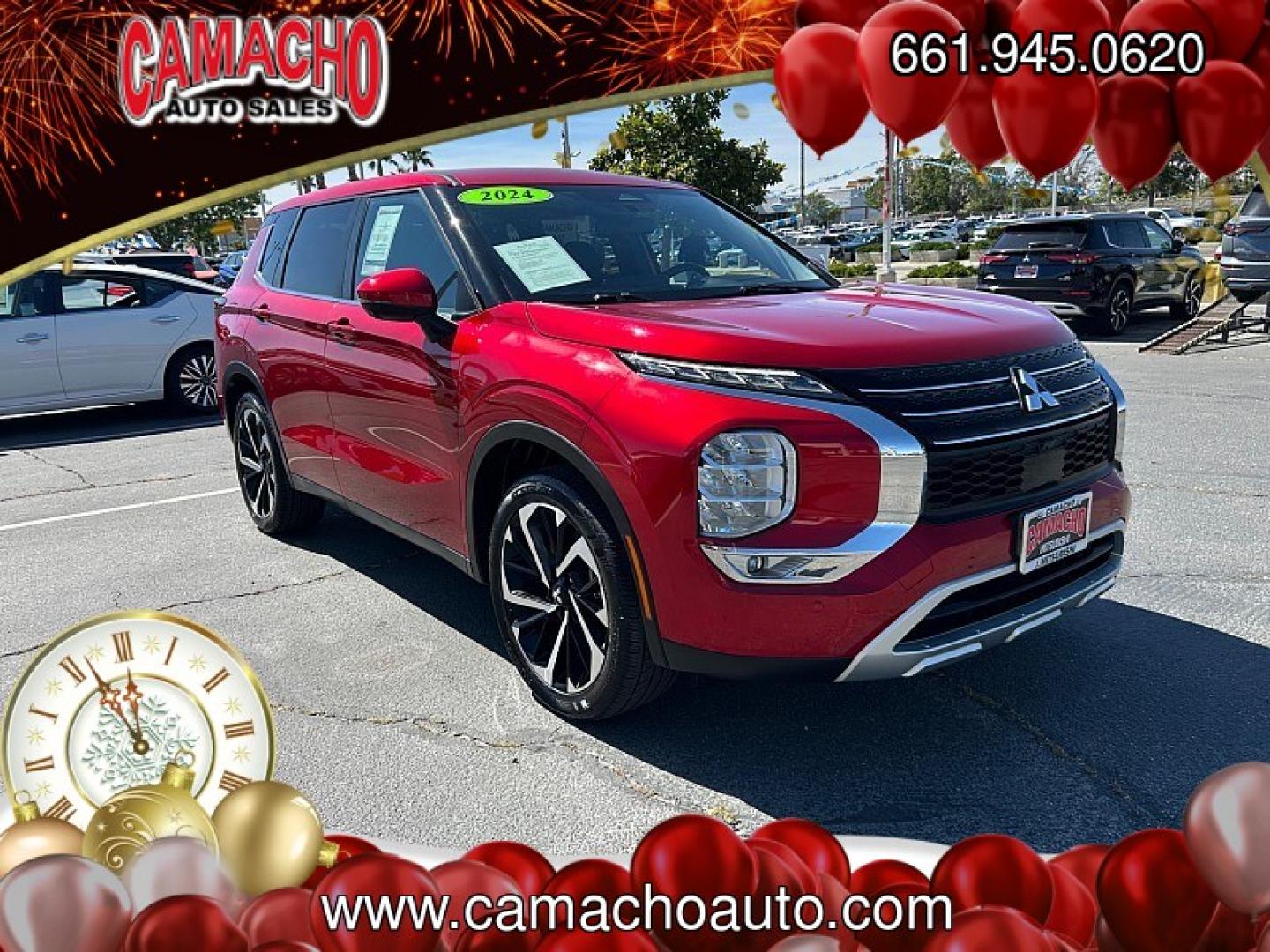 2024 RED Mitsubishi Outlander (JA4J3VA8XRZ) with an 4-Cyl 2.5 Liter engine, Automatic CVT transmission, located at 412 Auto Vista Drive, Palmdale, CA, 93551, (661) 945-0620, 34.592636, -118.136681 - Photo#0