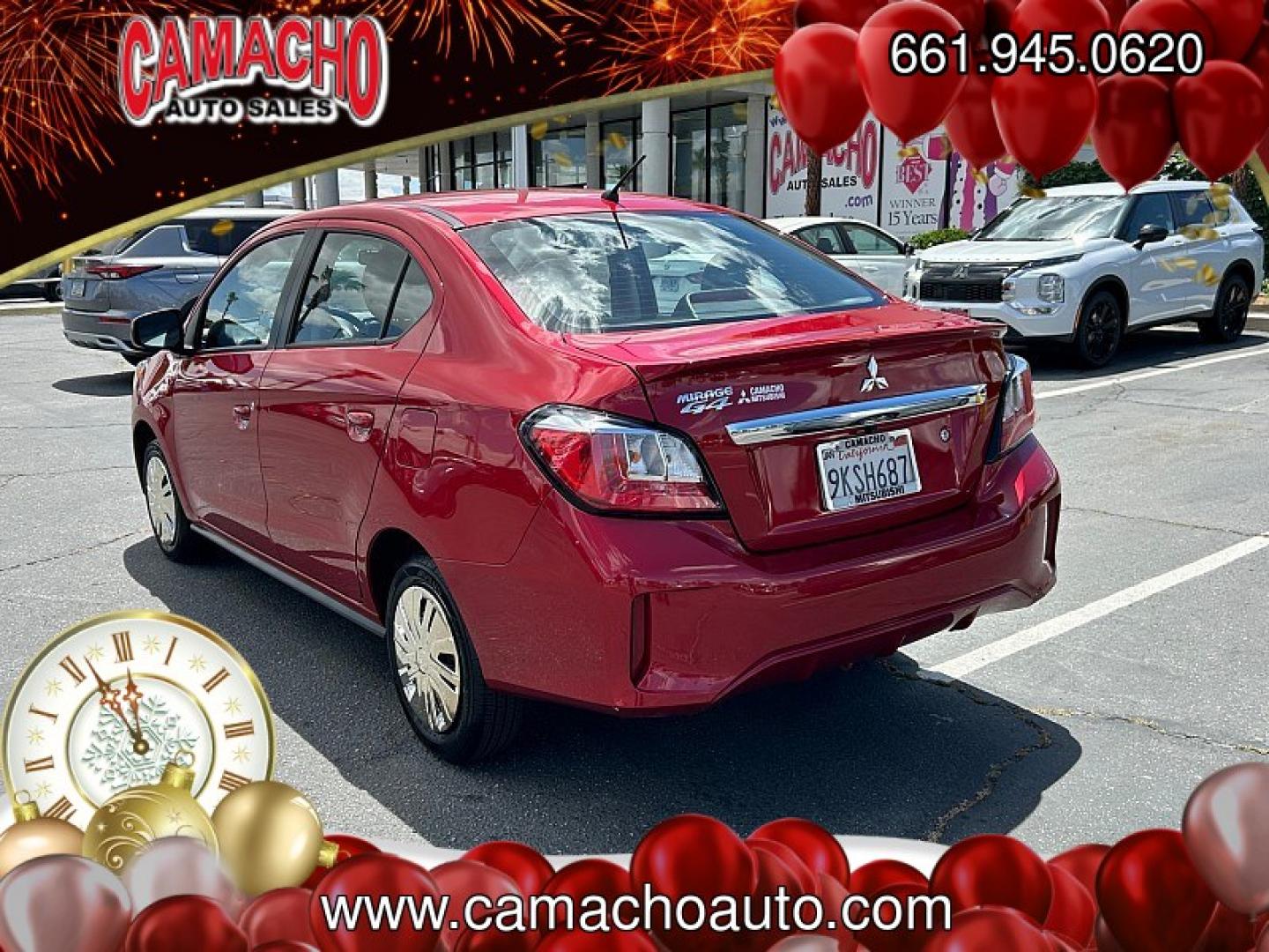 2024 BURGUNDY Mitsubishi Mirage G4 (ML32FUFJ7RH) with an 3-Cyl 1.2 Liter engine, Automatic CVT transmission, located at 412 Auto Vista Drive, Palmdale, CA, 93551, (661) 945-0620, 34.592636, -118.136681- Photo#7
