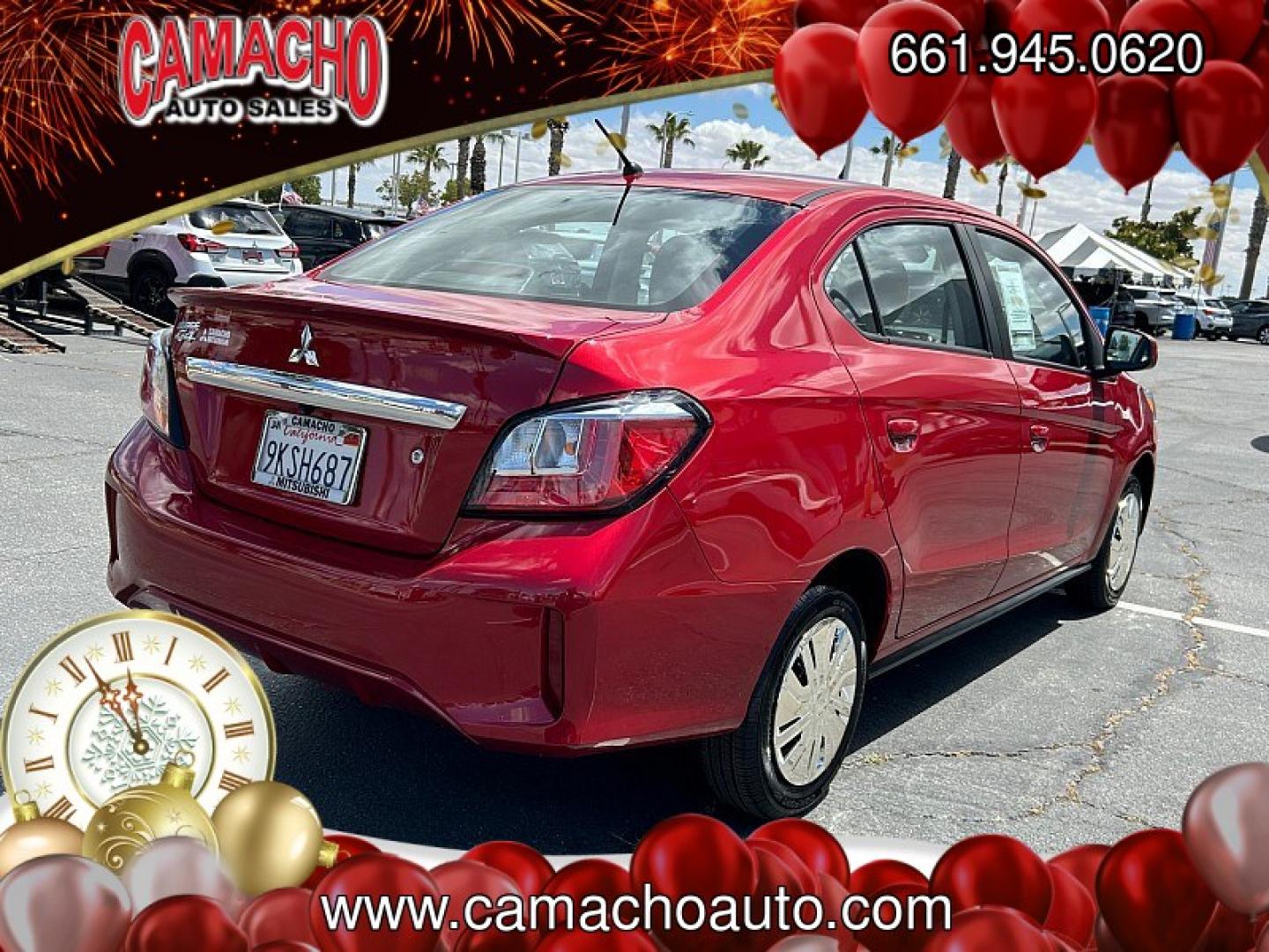 2024 BURGUNDY Mitsubishi Mirage G4 (ML32FUFJ7RH) with an 3-Cyl 1.2 Liter engine, Automatic CVT transmission, located at 412 Auto Vista Drive, Palmdale, CA, 93551, (661) 945-0620, 34.592636, -118.136681- Photo#6
