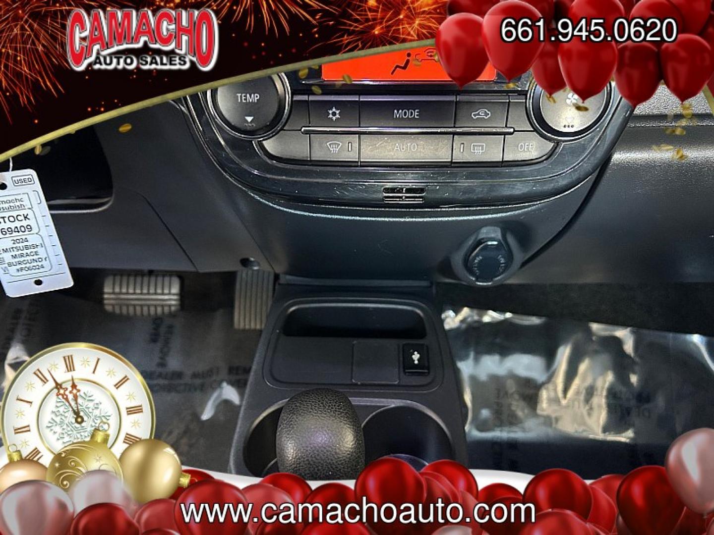 2024 BURGUNDY Mitsubishi Mirage G4 (ML32FUFJ7RH) with an 3-Cyl 1.2 Liter engine, Automatic CVT transmission, located at 412 Auto Vista Drive, Palmdale, CA, 93551, (661) 945-0620, 34.592636, -118.136681- Photo#23