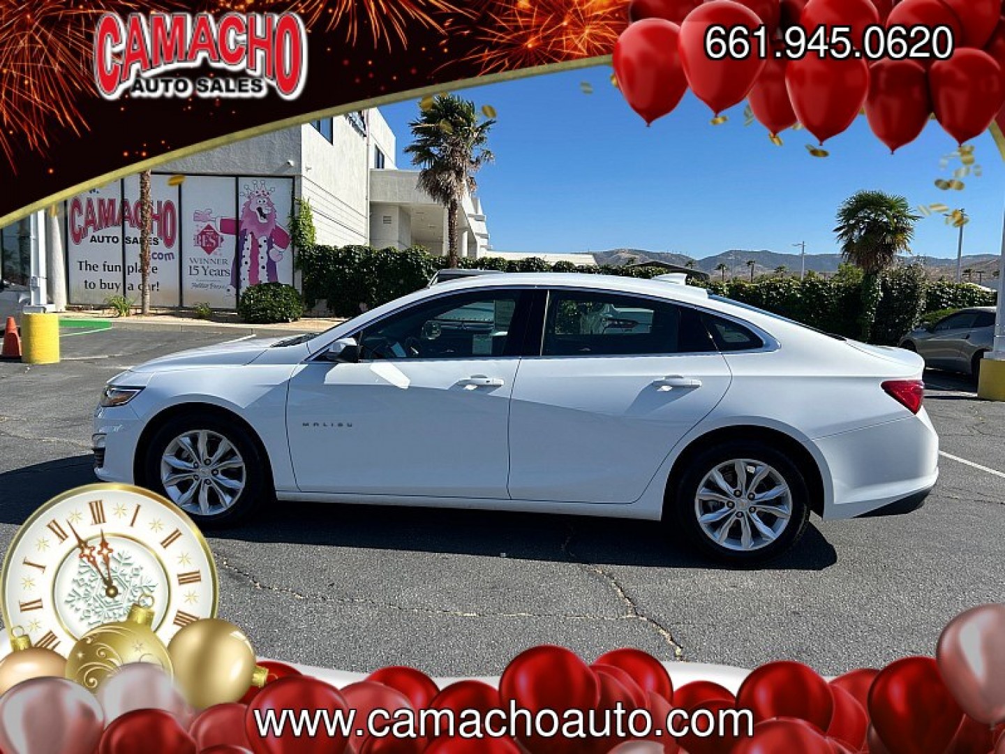 2025 WHITE Chevrolet Malibu (1G1ZD5STXSF) with an 4-Cyl Turbo 1.5 Liter engine, Automatic CVT transmission, located at 412 Auto Vista Drive, Palmdale, CA, 93551, (661) 945-0620, 34.592636, -118.136681- Photo#3