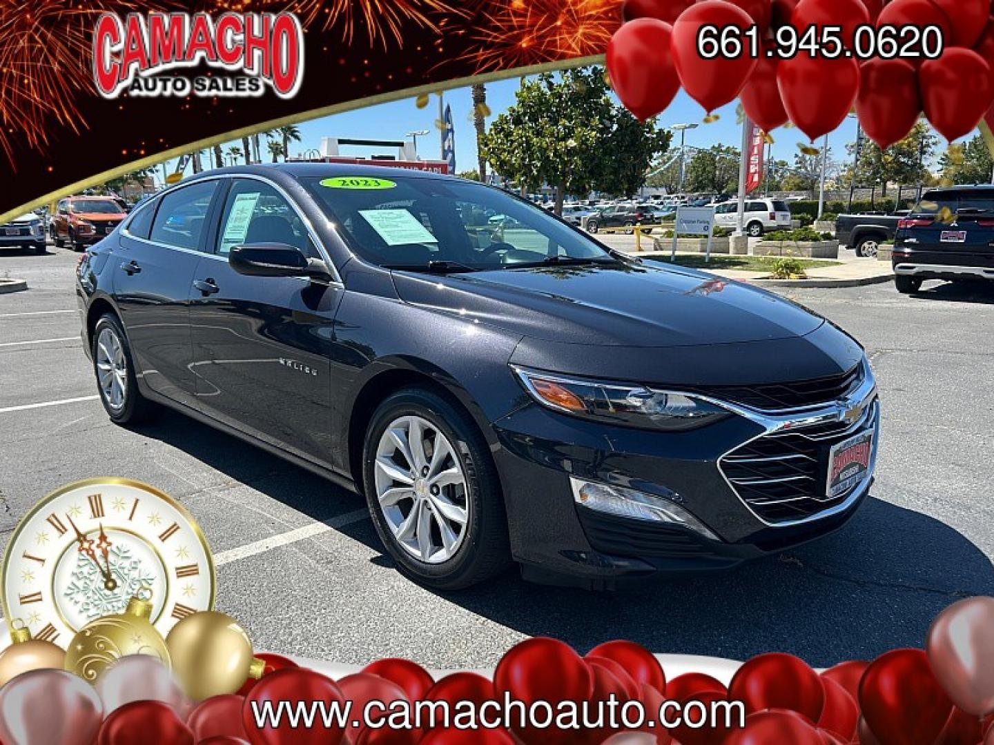 2023 BLACK Chevrolet Malibu (1G1ZD5ST5PF) with an 4-Cyl Turbo 1.5 Liter engine, Automatic CVT transmission, located at 412 Auto Vista Drive, Palmdale, CA, 93551, (661) 945-0620, 34.592636, -118.136681- Photo#0