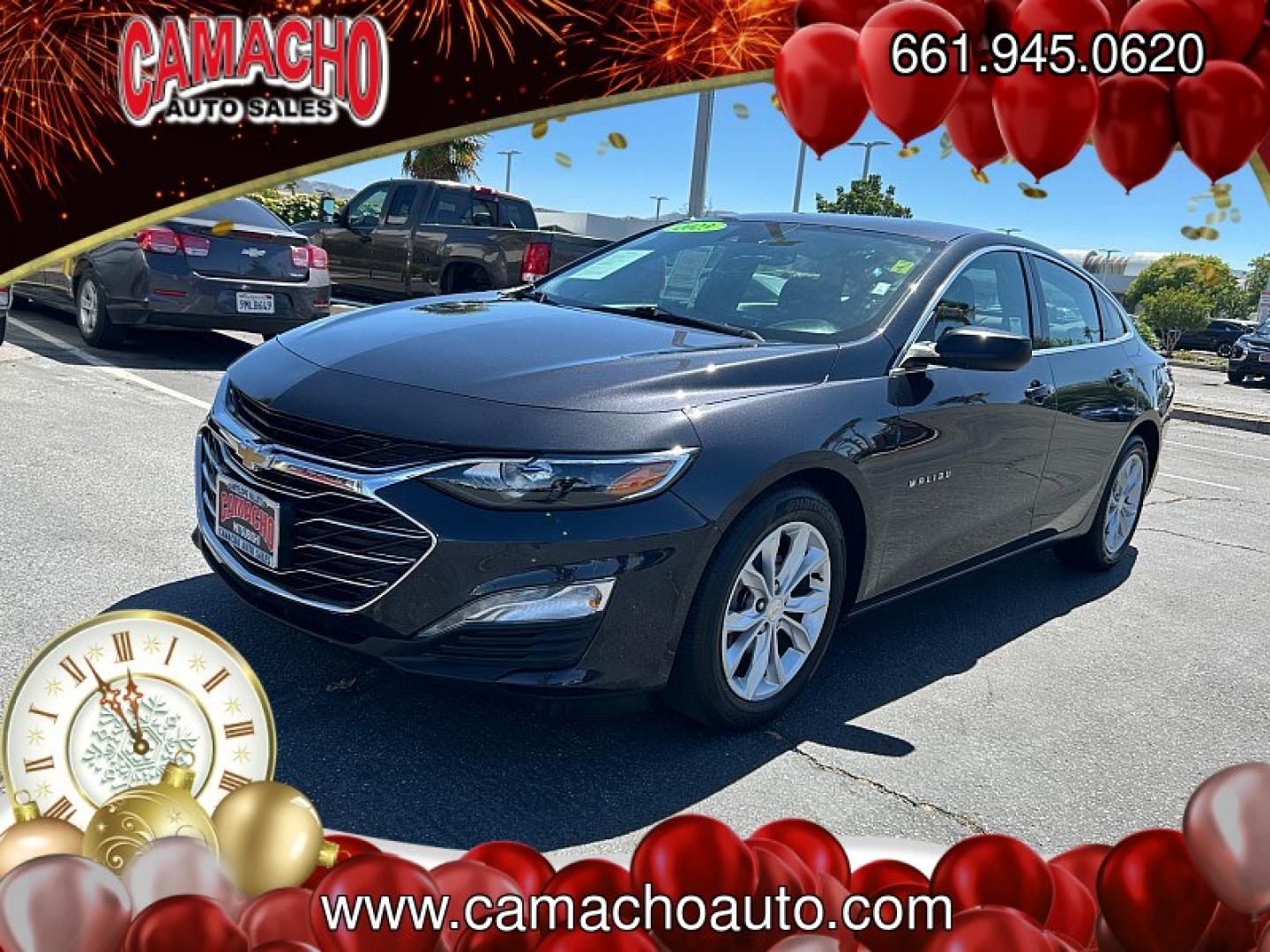 2023 BLACK Chevrolet Malibu (1G1ZD5ST5PF) with an 4-Cyl Turbo 1.5 Liter engine, Automatic CVT transmission, located at 412 Auto Vista Drive, Palmdale, CA, 93551, (661) 945-0620, 34.592636, -118.136681- Photo#2