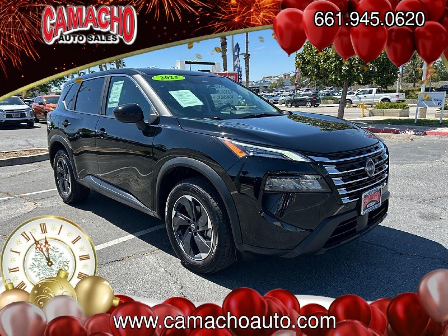 2025 BLACK Nissan Rogue (5N1BT3BA0SC) with an 3-Cyl Turbo 1.5 Liter engine, Automatic CVT transmission, located at 412 Auto Vista Drive, Palmdale, CA, 93551, (661) 945-0620, 34.592636, -118.136681- Photo#0
