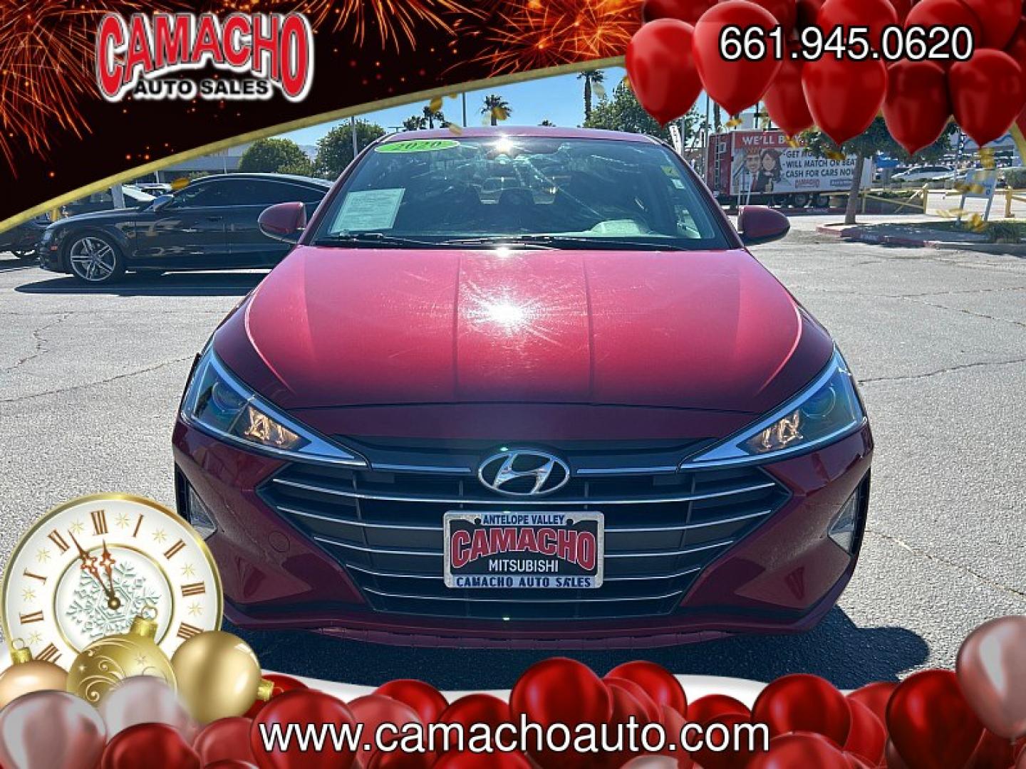 2020 RED Hyundai Elantra (KMHD74LFXLU) with an 4-Cyl 2.0 Liter engine, Automatic IVT transmission, located at 412 Auto Vista Drive, Palmdale, CA, 93551, (661) 945-0620, 34.592636, -118.136681- Photo#1