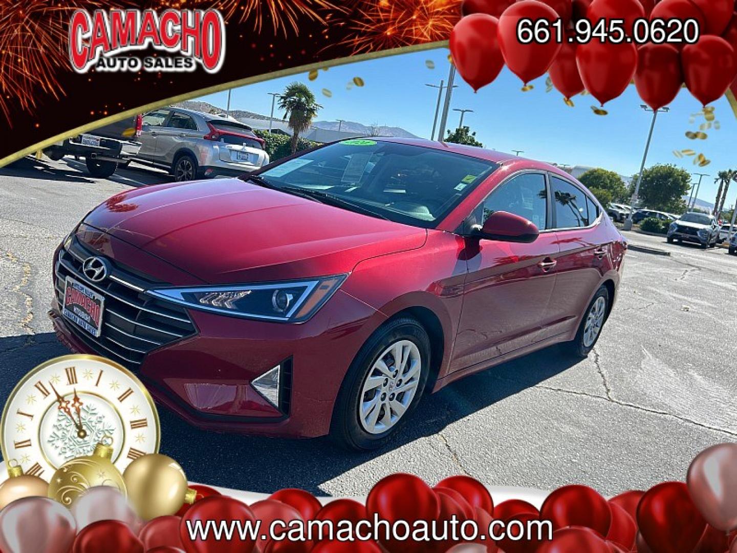 2020 RED Hyundai Elantra (KMHD74LFXLU) with an 4-Cyl 2.0 Liter engine, Automatic IVT transmission, located at 412 Auto Vista Drive, Palmdale, CA, 93551, (661) 945-0620, 34.592636, -118.136681- Photo#2