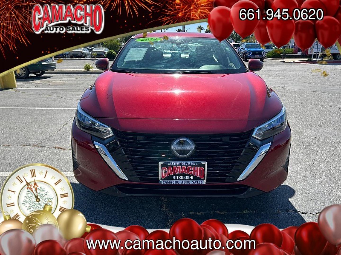 2024 RED Nissan Sentra (3N1AB8CV5RY) with an 4-Cyl 2.0 Liter engine, Automatic CVT w/Xtronic transmission, located at 412 Auto Vista Drive, Palmdale, CA, 93551, (661) 945-0620, 34.592636, -118.136681- Photo#1