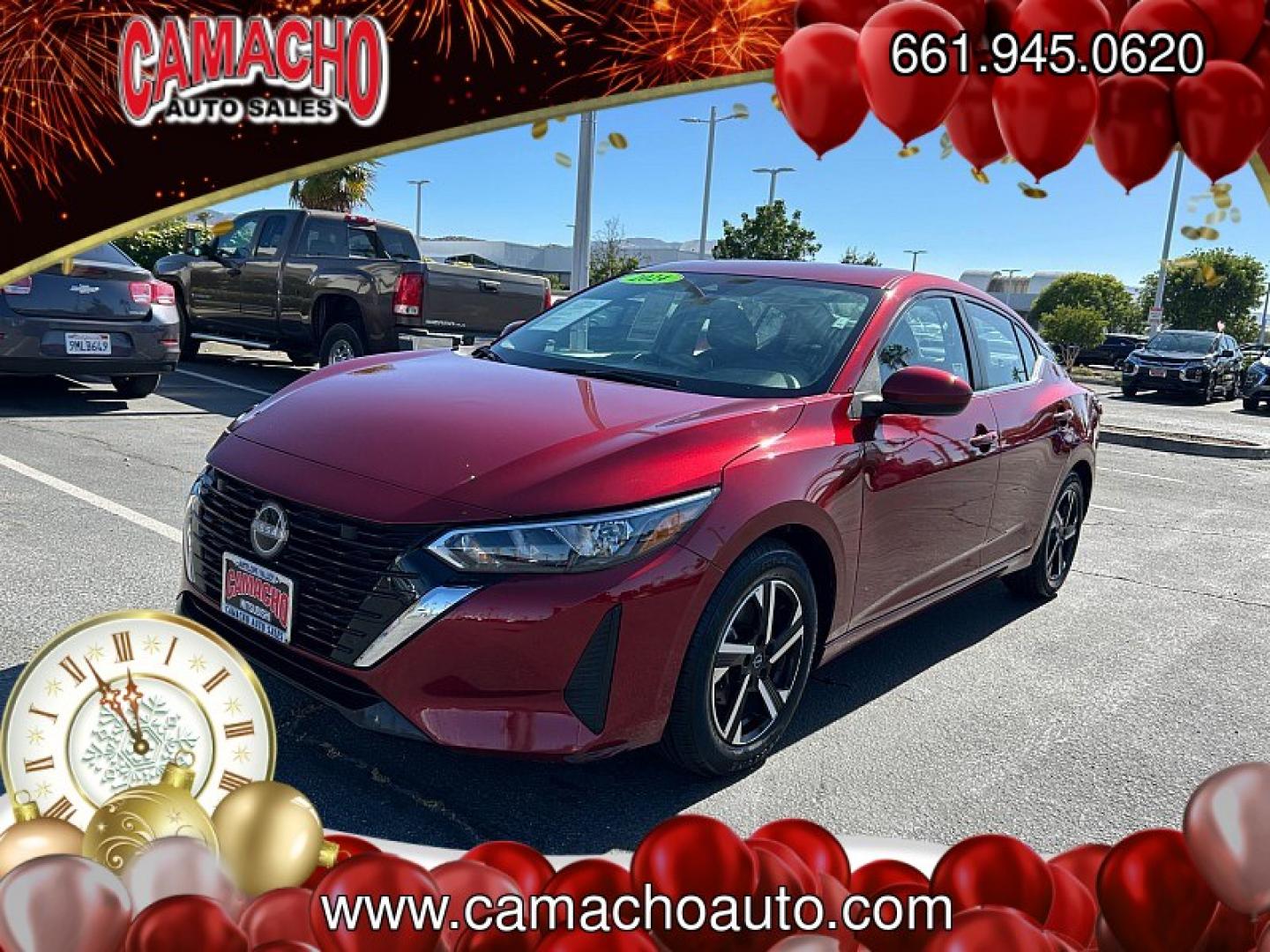2024 RED Nissan Sentra (3N1AB8CV5RY) with an 4-Cyl 2.0 Liter engine, Automatic CVT w/Xtronic transmission, located at 412 Auto Vista Drive, Palmdale, CA, 93551, (661) 945-0620, 34.592636, -118.136681- Photo#2
