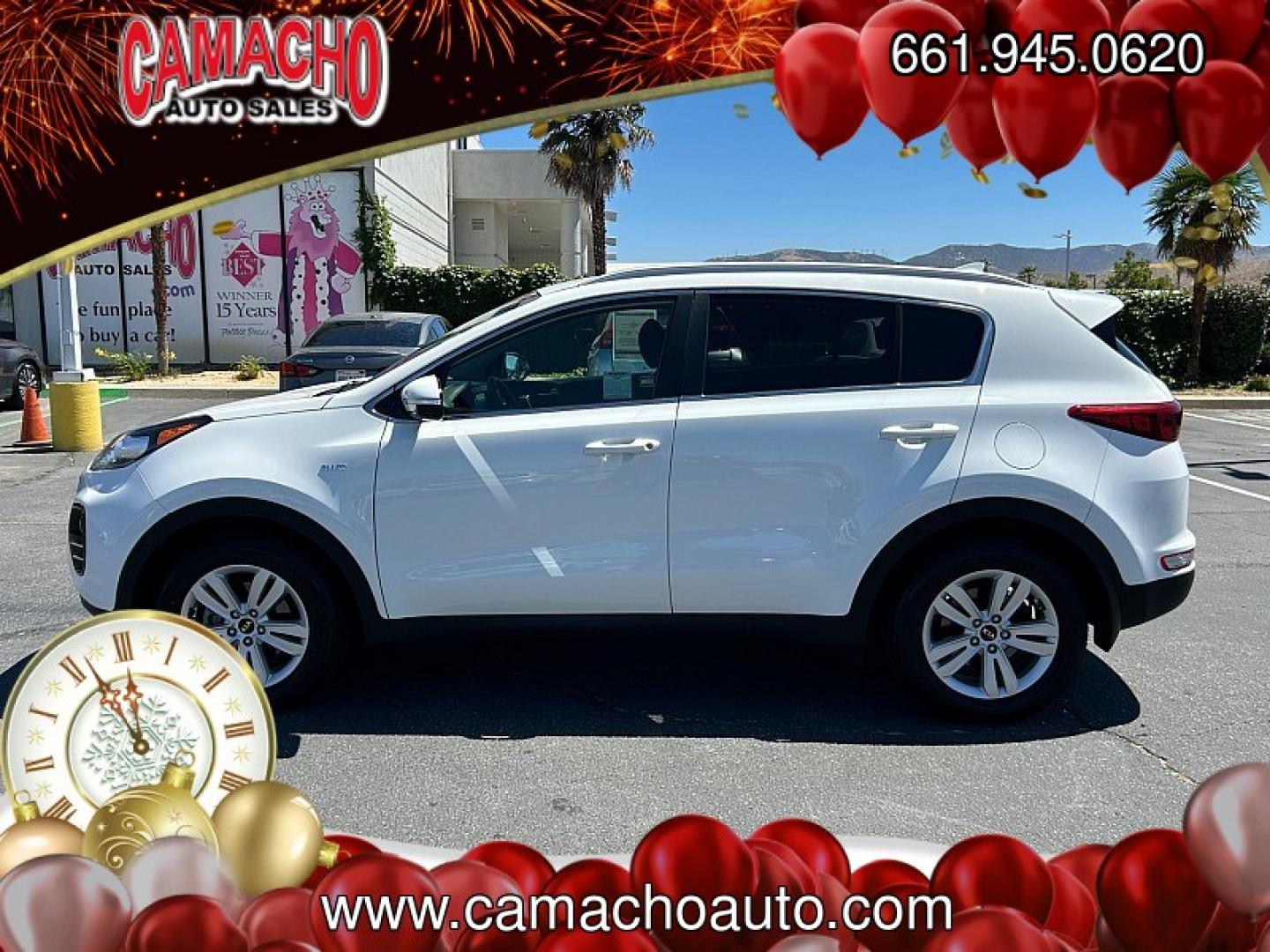 2018 White Kia Sportage (KNDPMCAC9J7) with an 4-Cyl GDI 2.4 Liter engine, Automatic 6-Spd w/Overdrive and Sportmatic transmission, located at 412 Auto Vista Drive, Palmdale, CA, 93551, (661) 945-0620, 34.592636, -118.136681- Photo#7