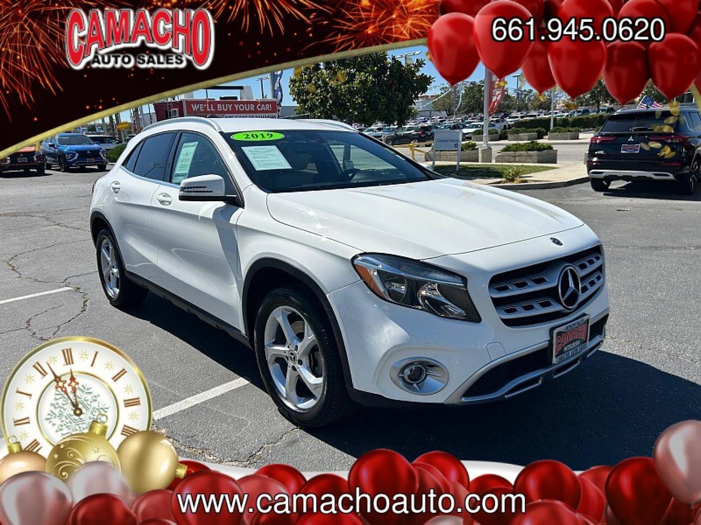 2019 White Mercedes-Benz GLA-Class (WDCTG4EB9KU) with an 4-Cyl Turbo 2.0 Liter engine, Automatic 7-Spd w/7G-DCT transmission, located at 412 Auto Vista Drive, Palmdale, CA, 93551, (661) 945-0620, 34.592636, -118.136681- Photo#0