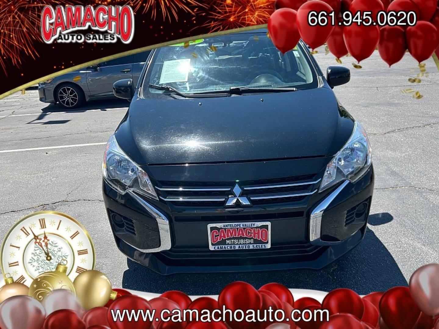 2022 Black Mitsubishi Mirage (ML32AUHJ8NH) with an 3-Cyl 1.2 Liter engine, Automatic CVT transmission, located at 412 Auto Vista Drive, Palmdale, CA, 93551, (661) 945-0620, 34.592636, -118.136681- Photo#1