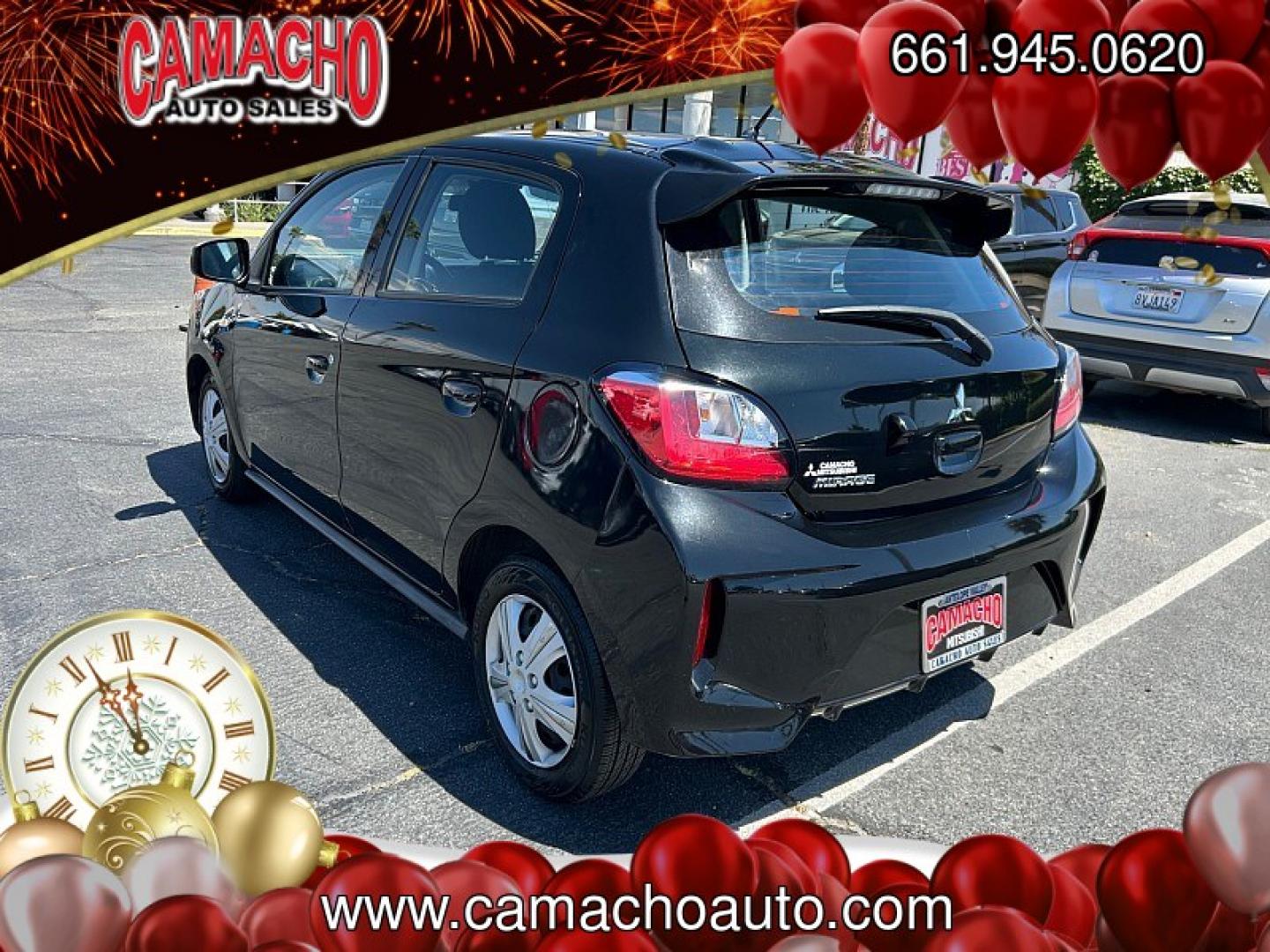 2022 Black Mitsubishi Mirage (ML32AUHJ8NH) with an 3-Cyl 1.2 Liter engine, Automatic CVT transmission, located at 412 Auto Vista Drive, Palmdale, CA, 93551, (661) 945-0620, 34.592636, -118.136681- Photo#2