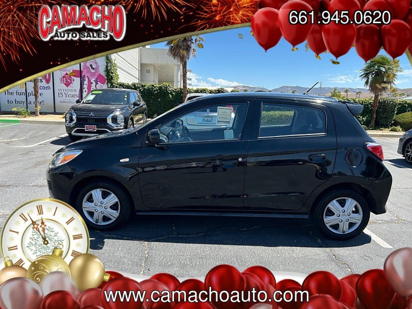 2022 Black Mitsubishi Mirage (ML32AUHJ8NH) with an 3-Cyl 1.2 Liter engine, Automatic CVT transmission, located at 412 Auto Vista Drive, Palmdale, CA, 93551, (661) 945-0620, 34.592636, -118.136681- Photo#3