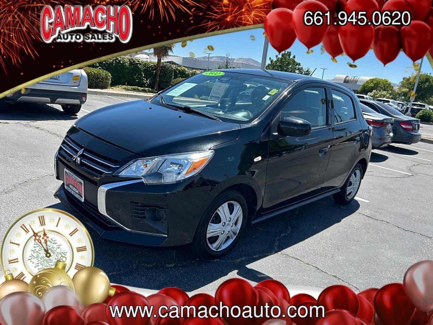 2022 Black Mitsubishi Mirage (ML32AUHJ8NH) with an 3-Cyl 1.2 Liter engine, Automatic CVT transmission, located at 412 Auto Vista Drive, Palmdale, CA, 93551, (661) 945-0620, 34.592636, -118.136681- Photo#4