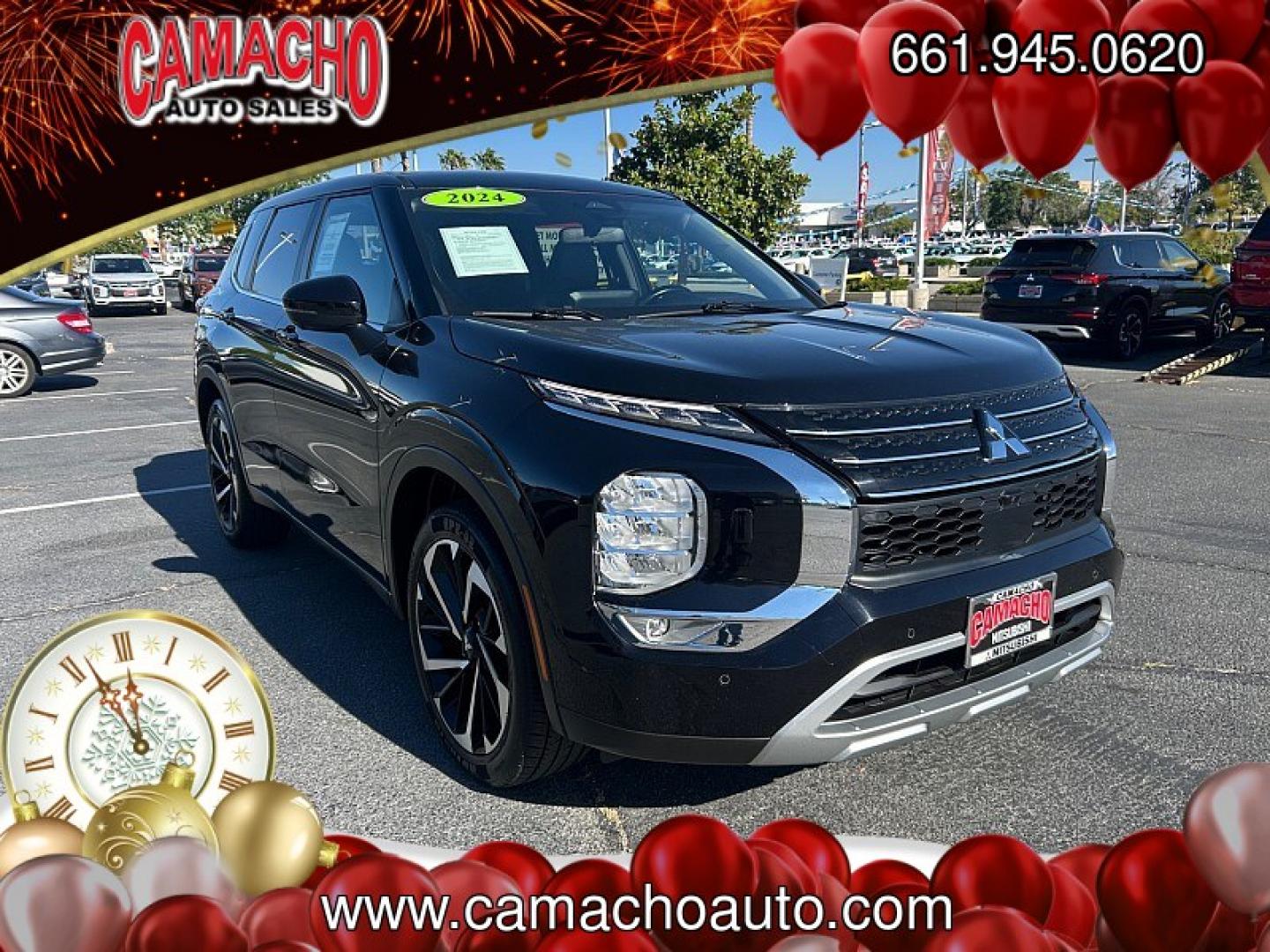 2024 Black Mitsubishi Outlander (JA4J4VA80RZ) with an 4-Cyl 2.5 Liter engine, Automatic CVT transmission, located at 412 Auto Vista Drive, Palmdale, CA, 93551, (661) 945-0620, 34.592636, -118.136681- Photo#0