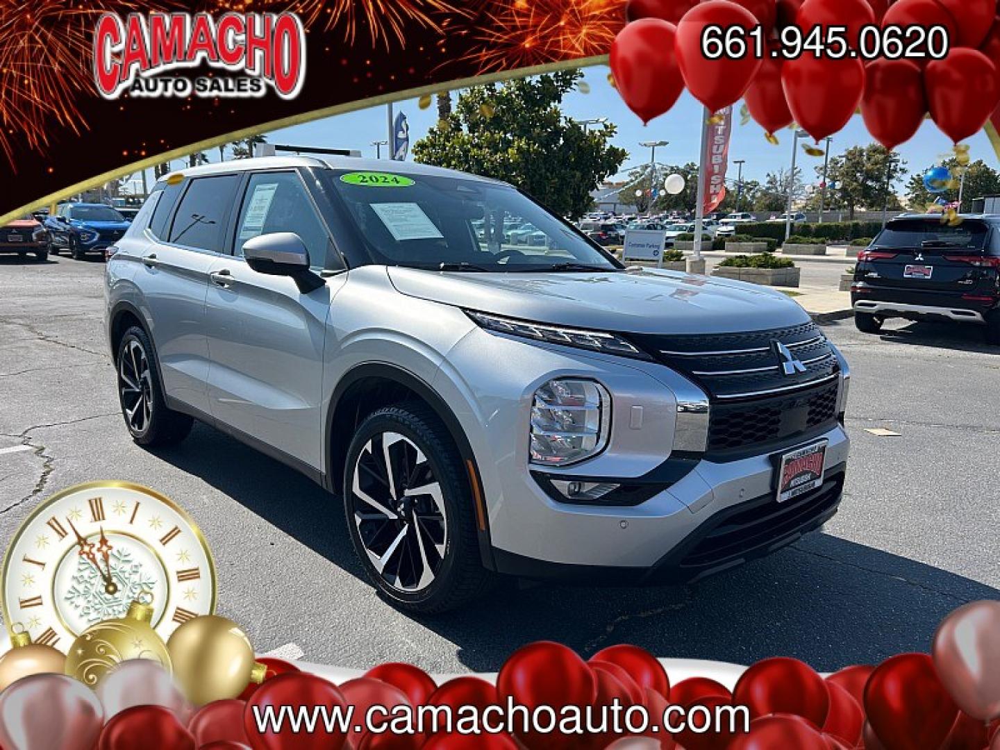 2024 Silver Mitsubishi Outlander (JA4J4VA84RZ) with an 4-Cyl 2.5 Liter engine, Automatic CVT transmission, located at 412 Auto Vista Drive, Palmdale, CA, 93551, (661) 945-0620, 34.592636, -118.136681- Photo#0