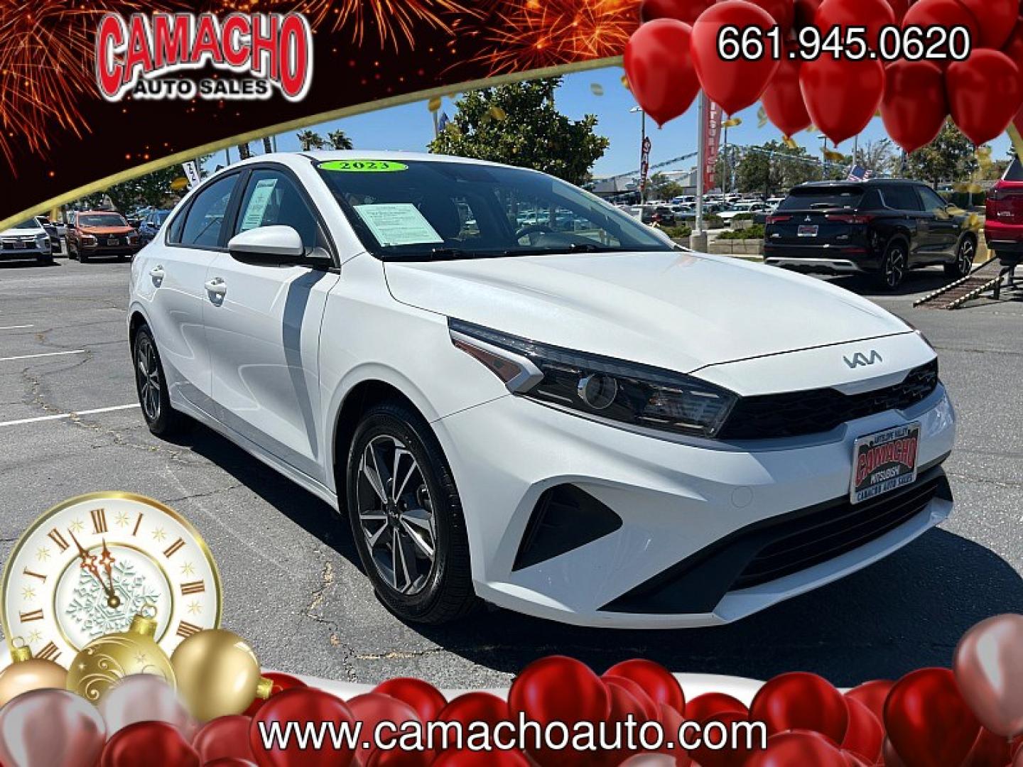 2023 White Kia Forte (3KPF24AD2PE) with an 4-Cyl 2.0 Liter engine, Automatic IVT transmission, located at 412 Auto Vista Drive, Palmdale, CA, 93551, (661) 945-0620, 34.592636, -118.136681- Photo#0
