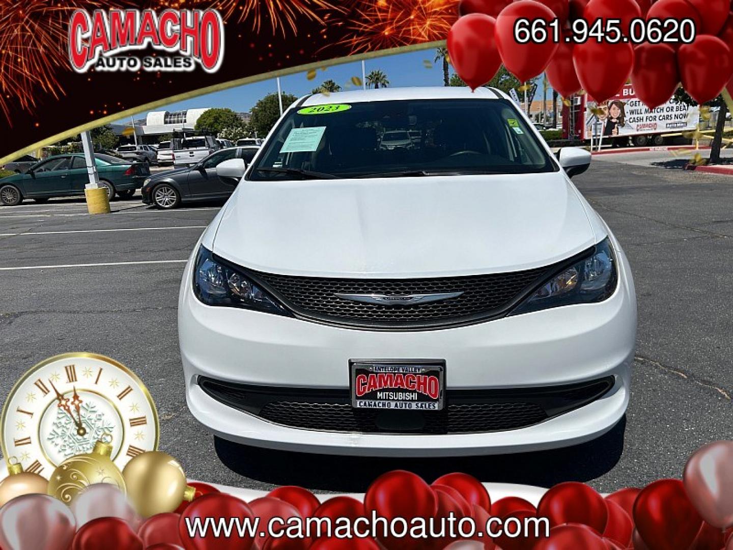2023 White Chrysler Voyager (2C4RC1CG4PR) with an V6 3.6 Liter engine, Automatic 9-Spd transmission, located at 412 Auto Vista Drive, Palmdale, CA, 93551, (661) 945-0620, 34.592636, -118.136681- Photo#1