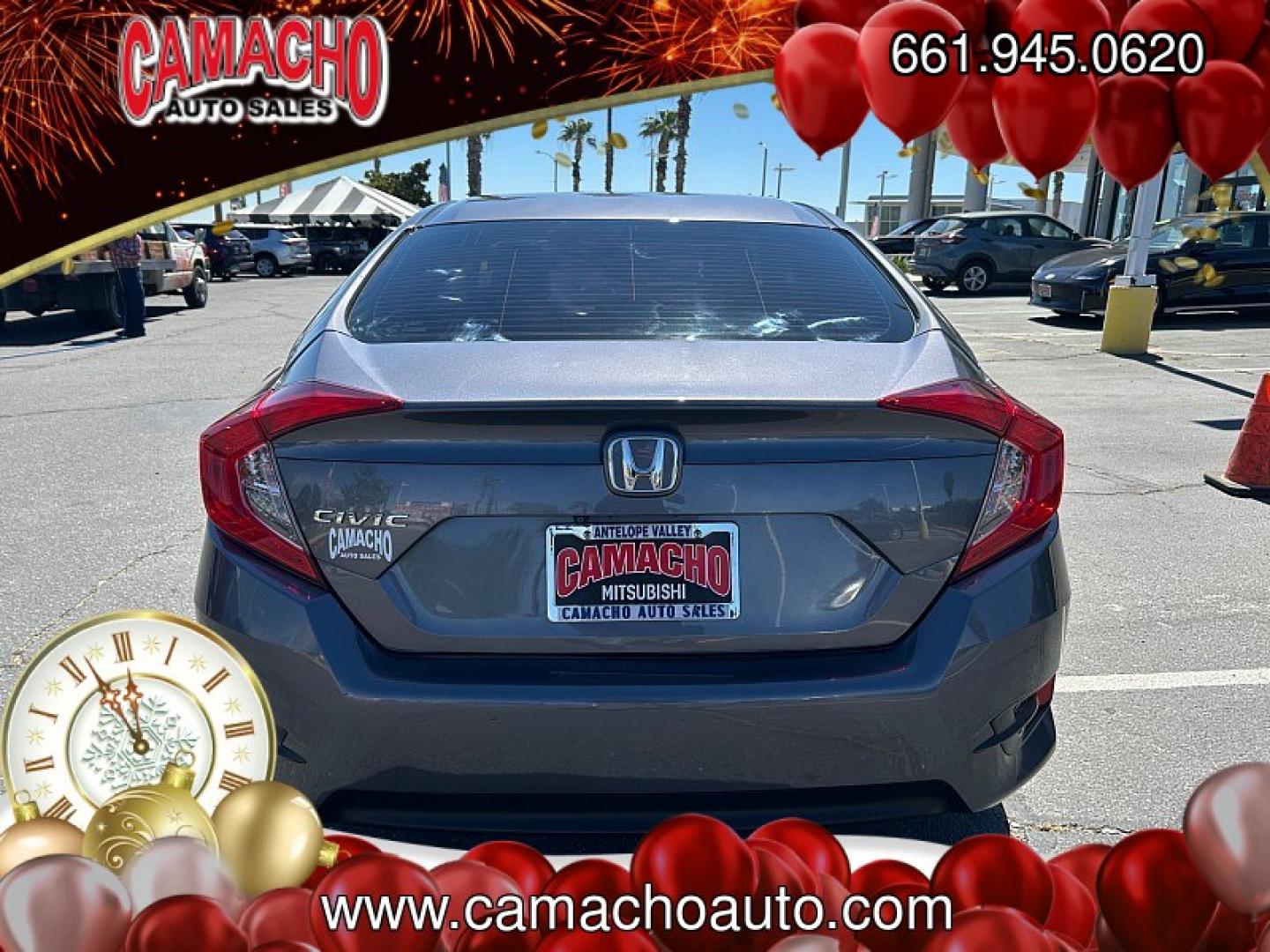 2016 Gray Honda Civic Sedan (19XFC2F79GE) with an 4-Cyl i-VTEC 2.0 Liter engine, Automatic CVT transmission, located at 412 Auto Vista Drive, Palmdale, CA, 93551, (661) 945-0620, 34.592636, -118.136681- Photo#2