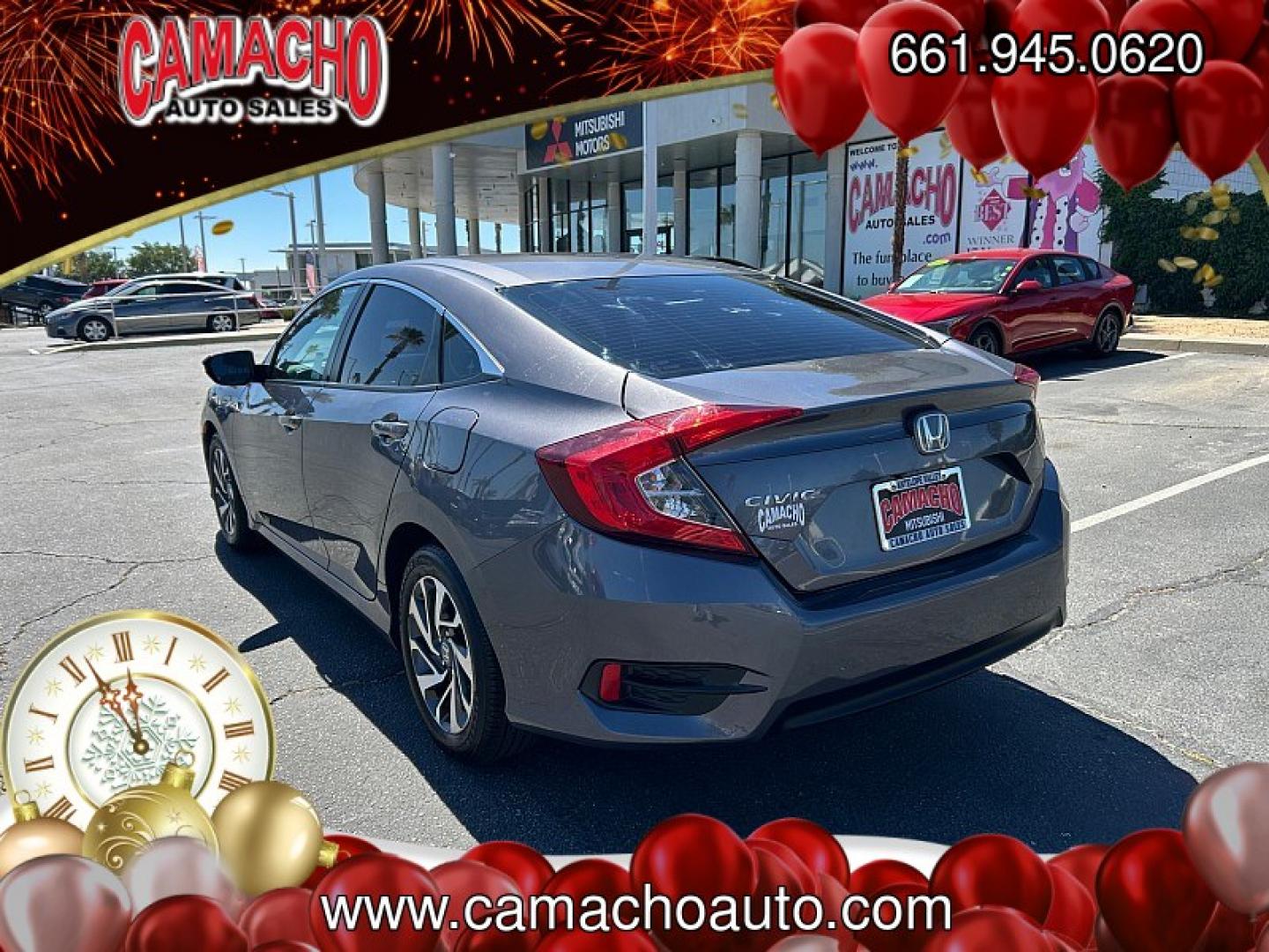 2016 Gray Honda Civic Sedan (19XFC2F79GE) with an 4-Cyl i-VTEC 2.0 Liter engine, Automatic CVT transmission, located at 412 Auto Vista Drive, Palmdale, CA, 93551, (661) 945-0620, 34.592636, -118.136681- Photo#3