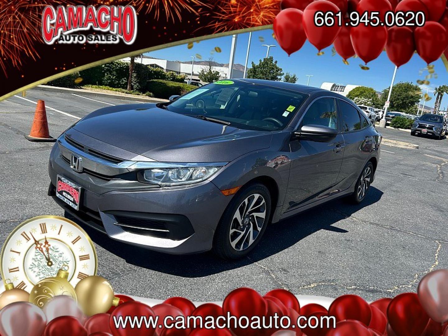 2016 Gray Honda Civic Sedan (19XFC2F79GE) with an 4-Cyl i-VTEC 2.0 Liter engine, Automatic CVT transmission, located at 412 Auto Vista Drive, Palmdale, CA, 93551, (661) 945-0620, 34.592636, -118.136681- Photo#5