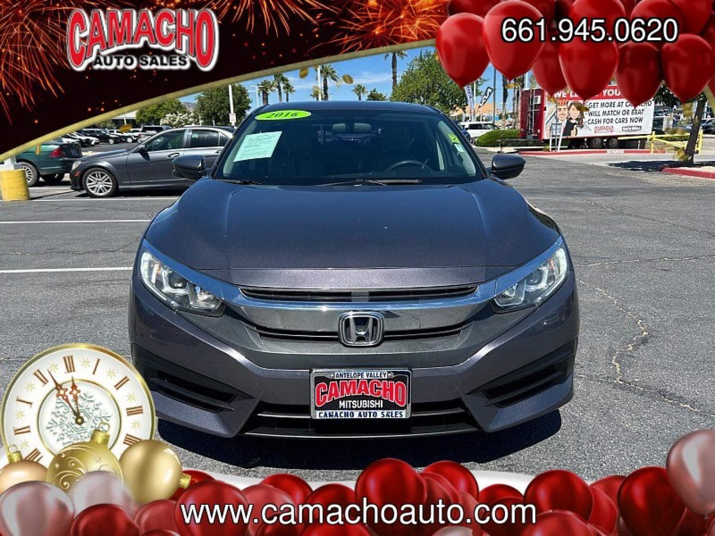 2016 Gray Honda Civic Sedan (19XFC2F79GE) with an 4-Cyl i-VTEC 2.0 Liter engine, Automatic CVT transmission, located at 412 Auto Vista Drive, Palmdale, CA, 93551, (661) 945-0620, 34.592636, -118.136681- Photo#6