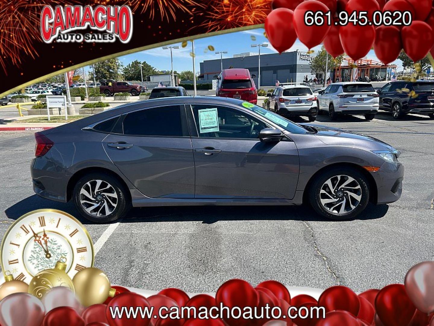 2016 Gray Honda Civic Sedan (19XFC2F79GE) with an 4-Cyl i-VTEC 2.0 Liter engine, Automatic CVT transmission, located at 412 Auto Vista Drive, Palmdale, CA, 93551, (661) 945-0620, 34.592636, -118.136681- Photo#7