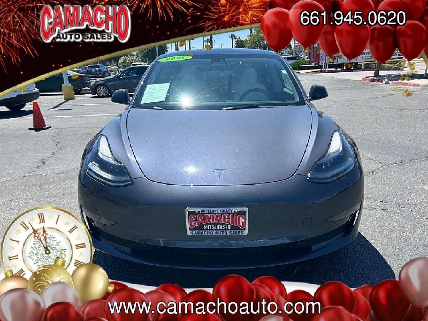 2023 GRAY Tesla Model 3 (5YJ3E1EC5PF) with an Dual AC Electric Motors engine, Single-Speed Fixed Gear transmission, located at 412 Auto Vista Drive, Palmdale, CA, 93551, (661) 945-0620, 34.592636, -118.136681- Photo#1