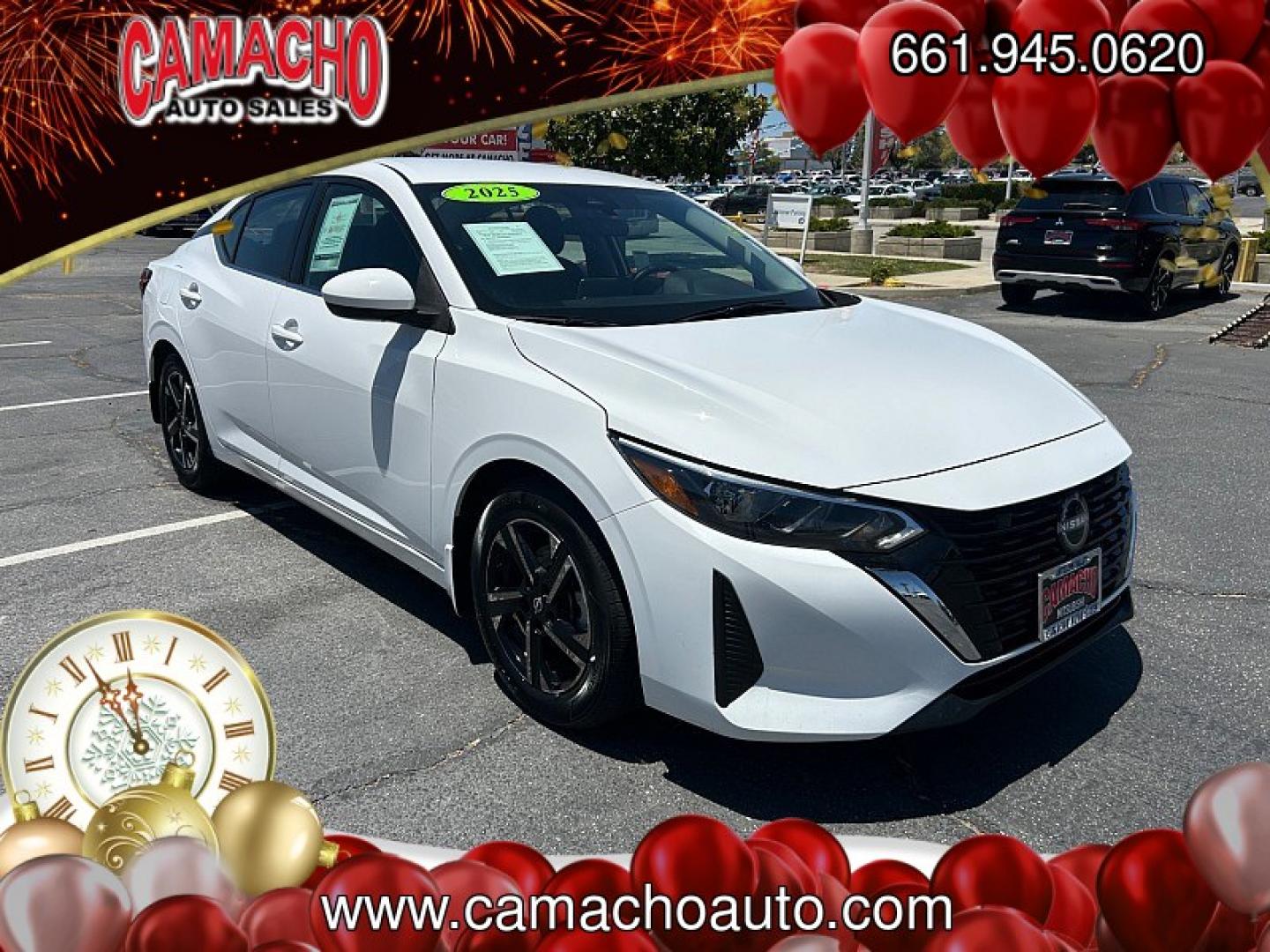 2025 WHITE Nissan Sentra (3N1AB8CV9SY) with an 4-Cyl 2.0 Liter engine, Automatic CVT transmission, located at 412 Auto Vista Drive, Palmdale, CA, 93551, (661) 945-0620, 34.592636, -118.136681- Photo#0