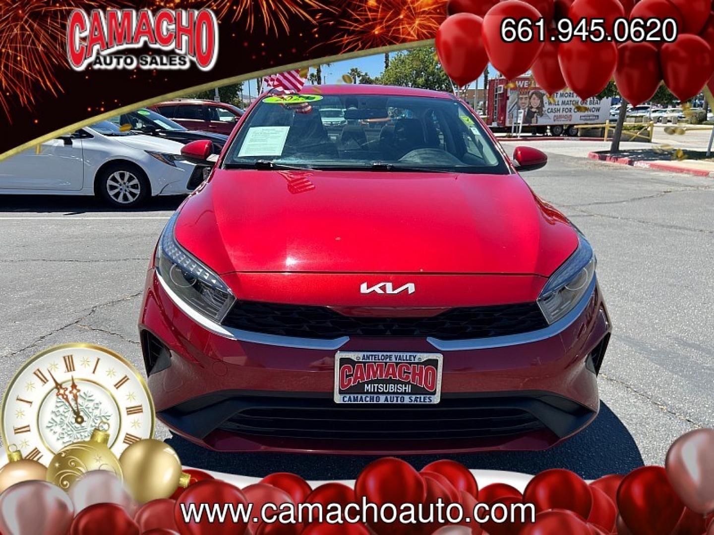 2023 Red Kia Forte (3KPF24AD6PE) with an 4-Cyl 2.0 Liter engine, Automatic IVT transmission, located at 412 Auto Vista Drive, Palmdale, CA, 93551, (661) 945-0620, 34.592636, -118.136681- Photo#1