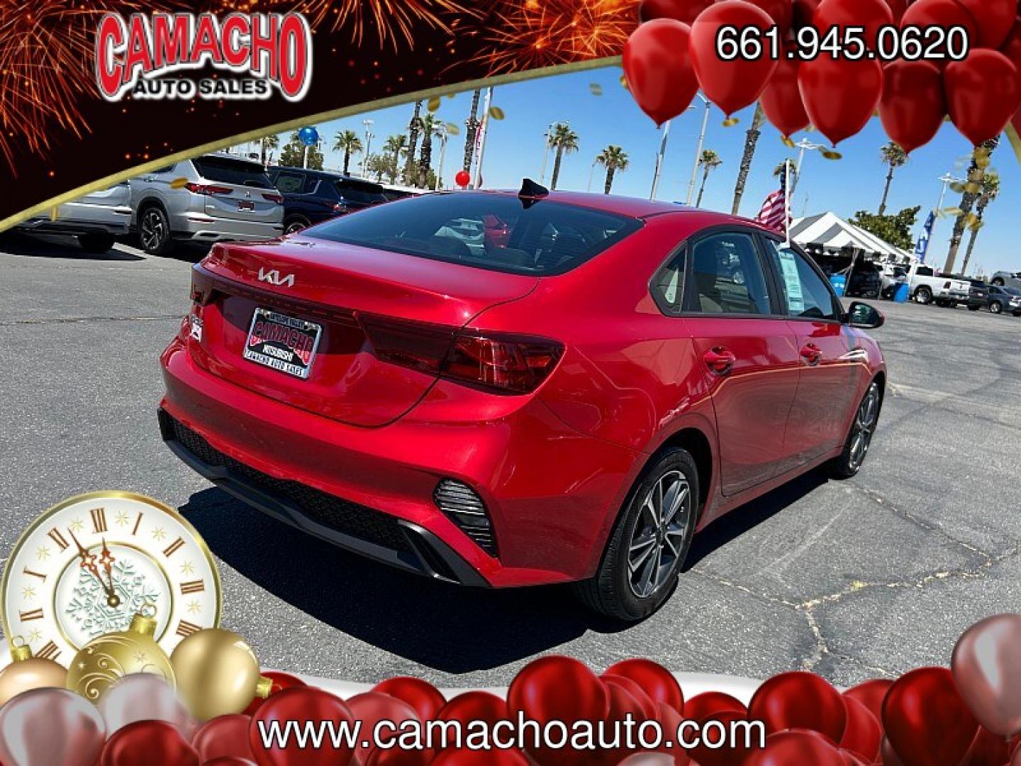 2023 Red Kia Forte (3KPF24AD6PE) with an 4-Cyl 2.0 Liter engine, Automatic IVT transmission, located at 412 Auto Vista Drive, Palmdale, CA, 93551, (661) 945-0620, 34.592636, -118.136681- Photo#2