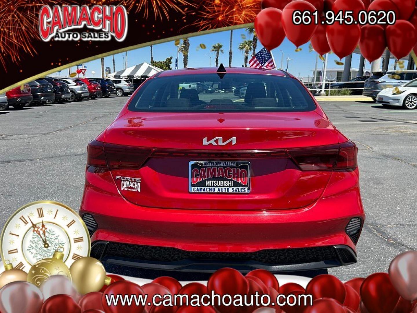 2023 Red Kia Forte (3KPF24AD6PE) with an 4-Cyl 2.0 Liter engine, Automatic IVT transmission, located at 412 Auto Vista Drive, Palmdale, CA, 93551, (661) 945-0620, 34.592636, -118.136681- Photo#3