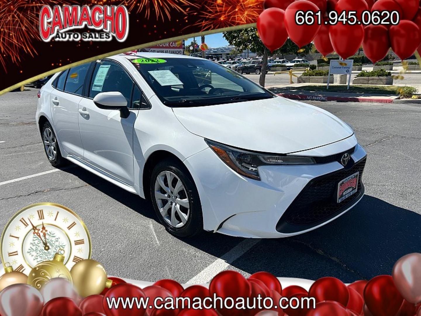 2022 White Toyota Corolla (5YFEPMAE4NP) with an 4-Cyl 1.8 Liter engine, Automatic CVTi-S transmission, located at 412 Auto Vista Drive, Palmdale, CA, 93551, (661) 945-0620, 34.592636, -118.136681- Photo#0