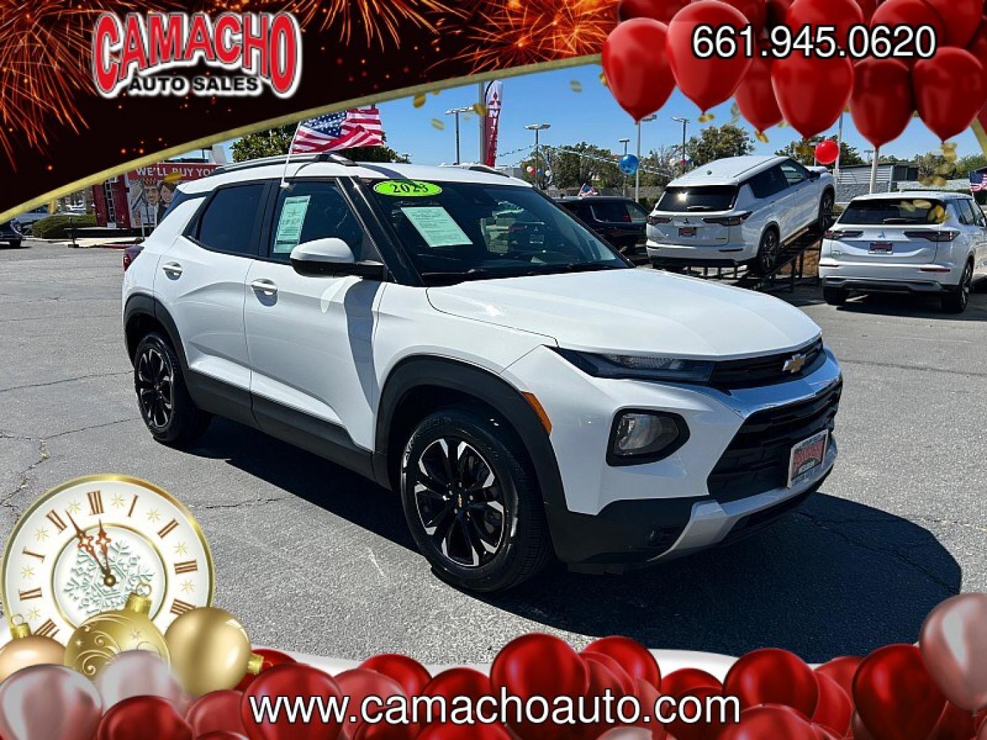 2023 WHITE Chevrolet Trailblazer (KL79MPS28PB) with an 4-Cyl 1.2 Liter engine, Automatic CVT transmission, located at 412 Auto Vista Drive, Palmdale, CA, 93551, (661) 945-0620, 34.592636, -118.136681- Photo#0