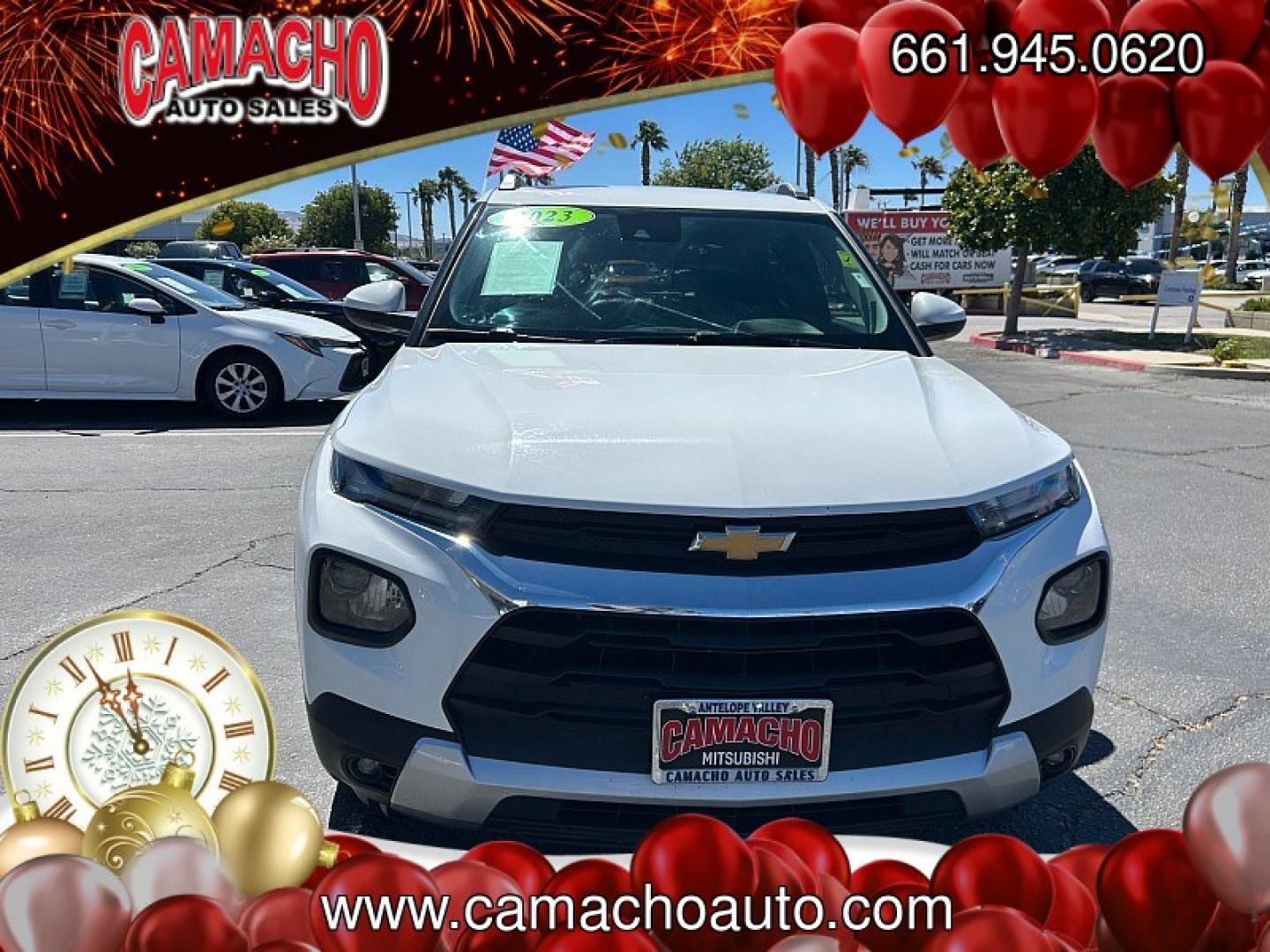 2023 WHITE Chevrolet Trailblazer (KL79MPS28PB) with an 4-Cyl 1.2 Liter engine, Automatic CVT transmission, located at 412 Auto Vista Drive, Palmdale, CA, 93551, (661) 945-0620, 34.592636, -118.136681- Photo#1