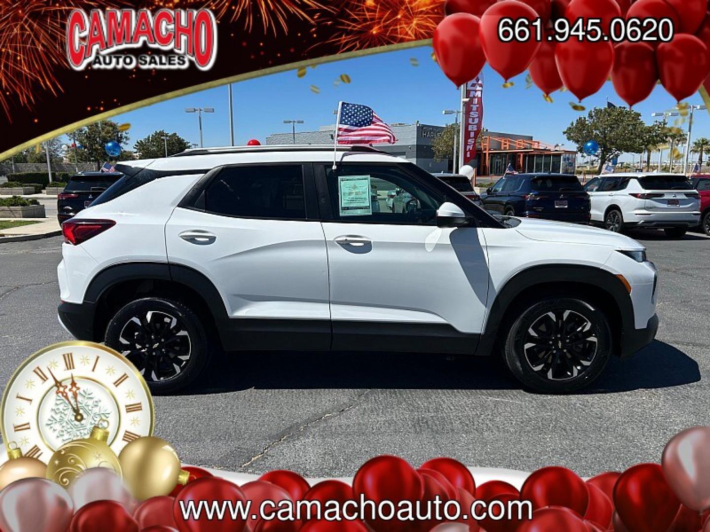 2023 WHITE Chevrolet Trailblazer (KL79MPS28PB) with an 4-Cyl 1.2 Liter engine, Automatic CVT transmission, located at 412 Auto Vista Drive, Palmdale, CA, 93551, (661) 945-0620, 34.592636, -118.136681- Photo#3